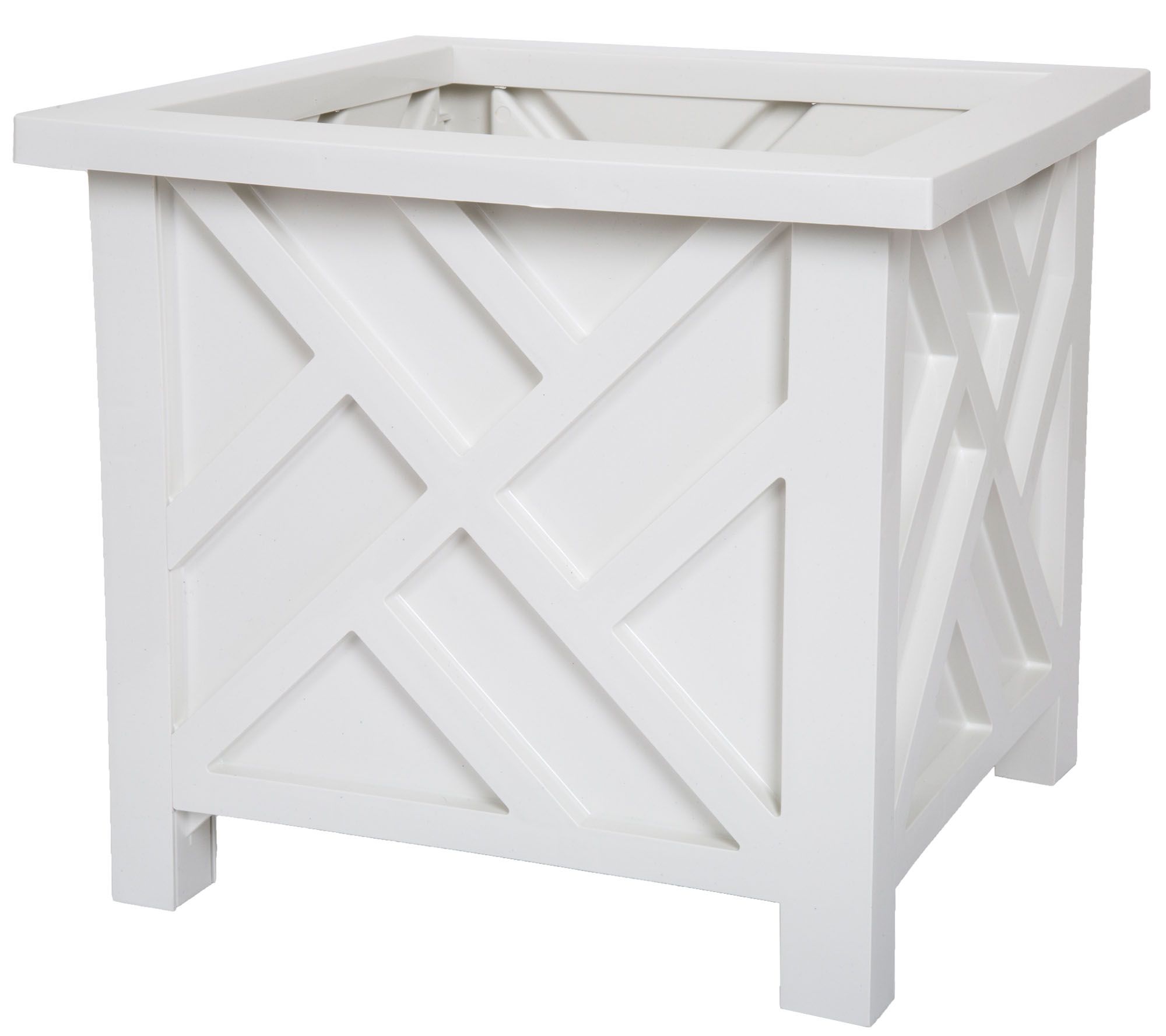 Pure Garden White Classic Box Plant Holder
