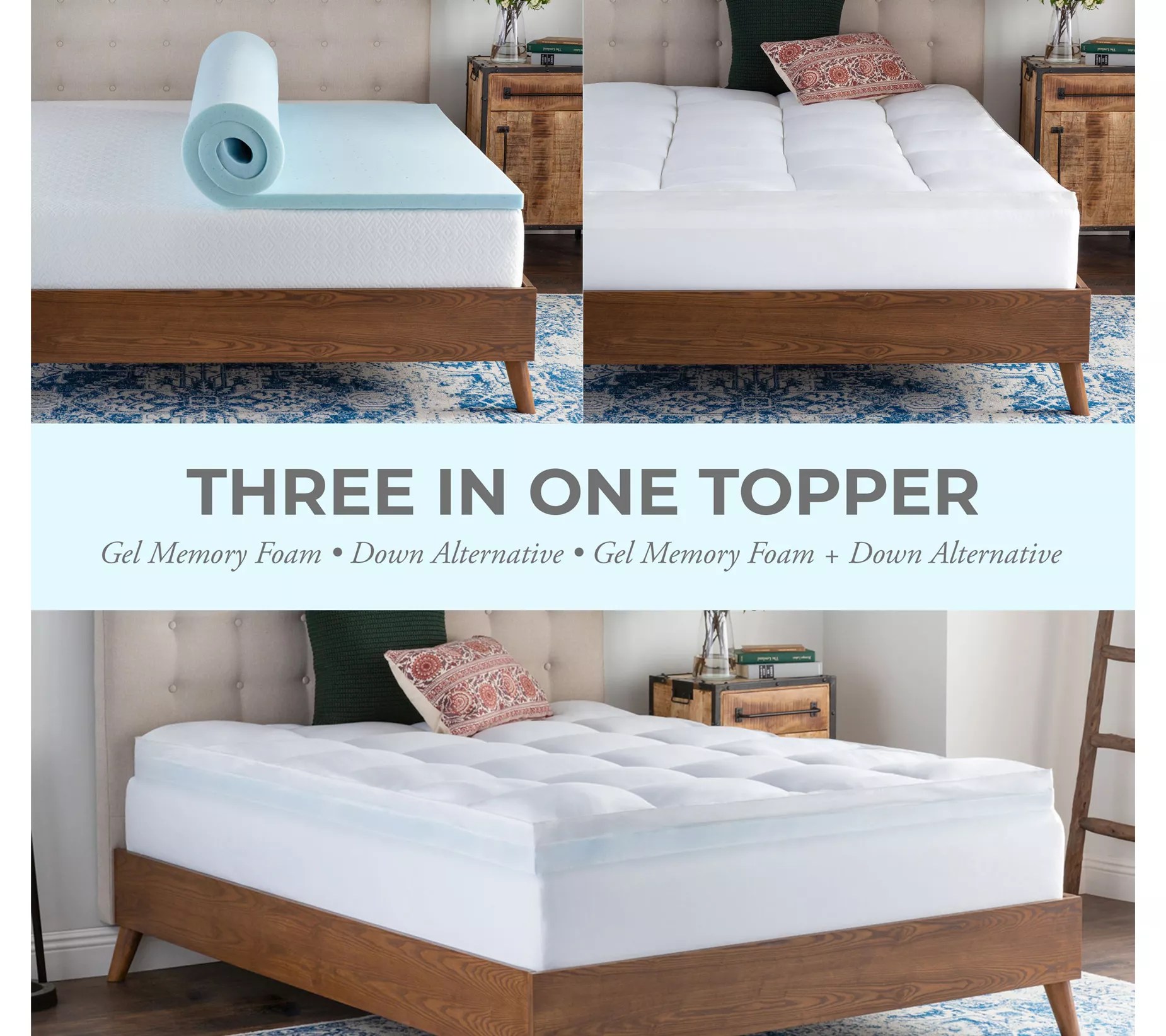 Brookside Down Alternative & Gel Memory Foam Topper Full