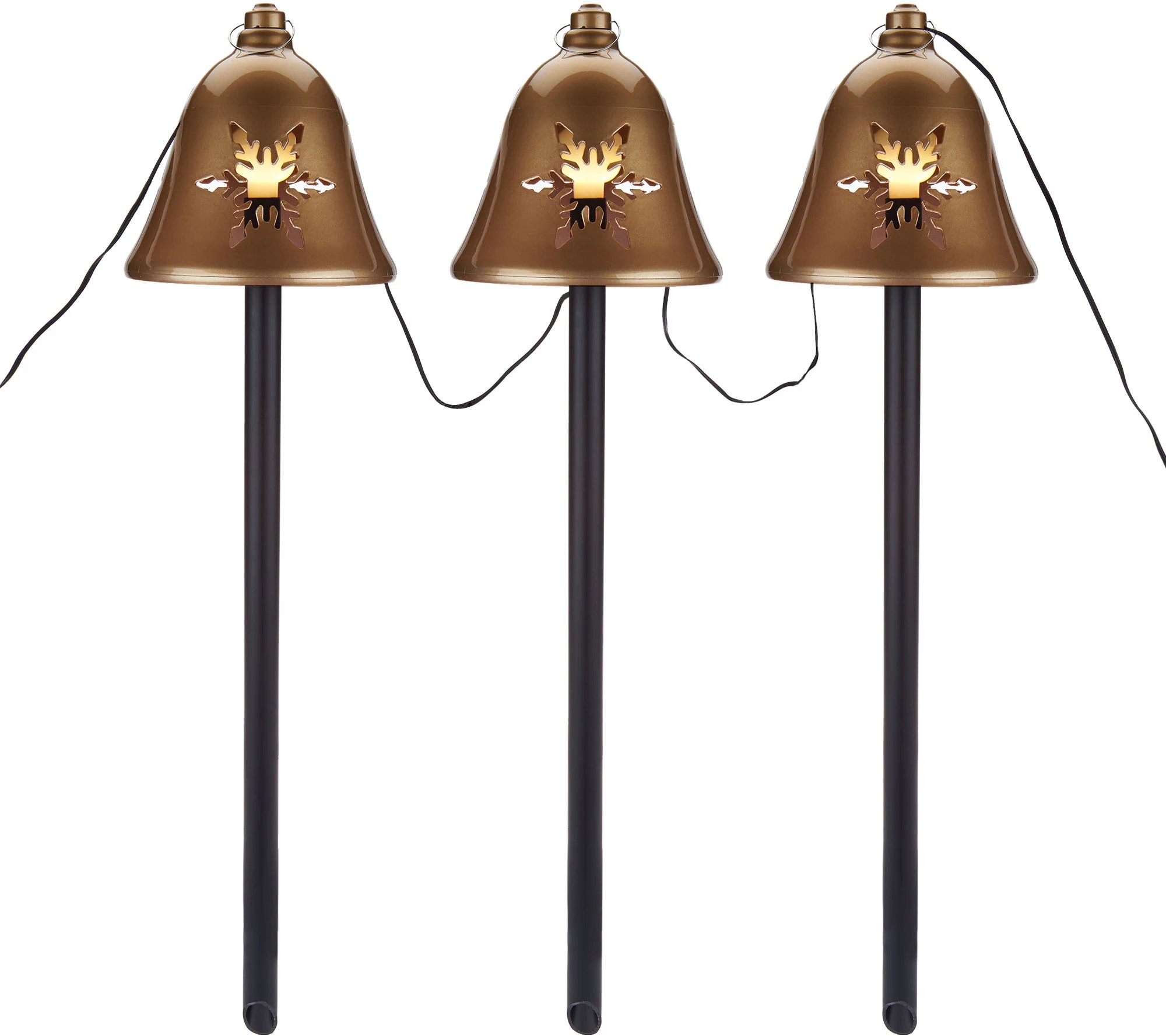 Mr. Christmas S/3 Illuminated Outdoor Musical Pathway Bells with Timer
