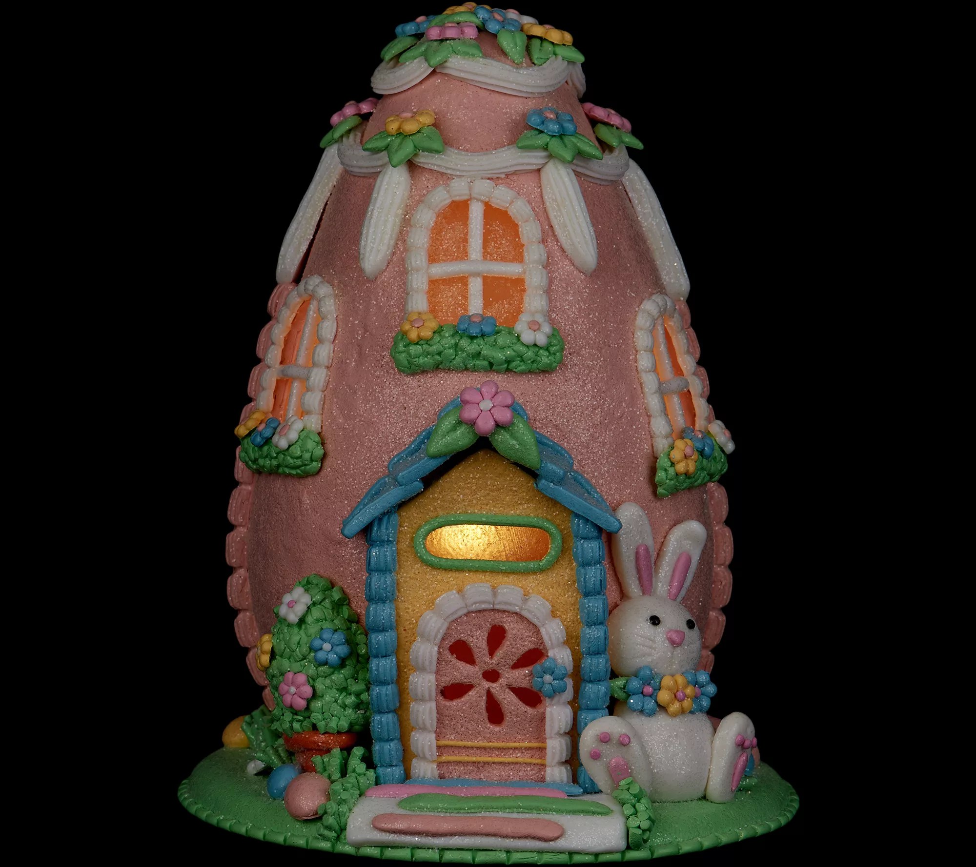 8" Illuminated Easter Egg Cottage by Valerie