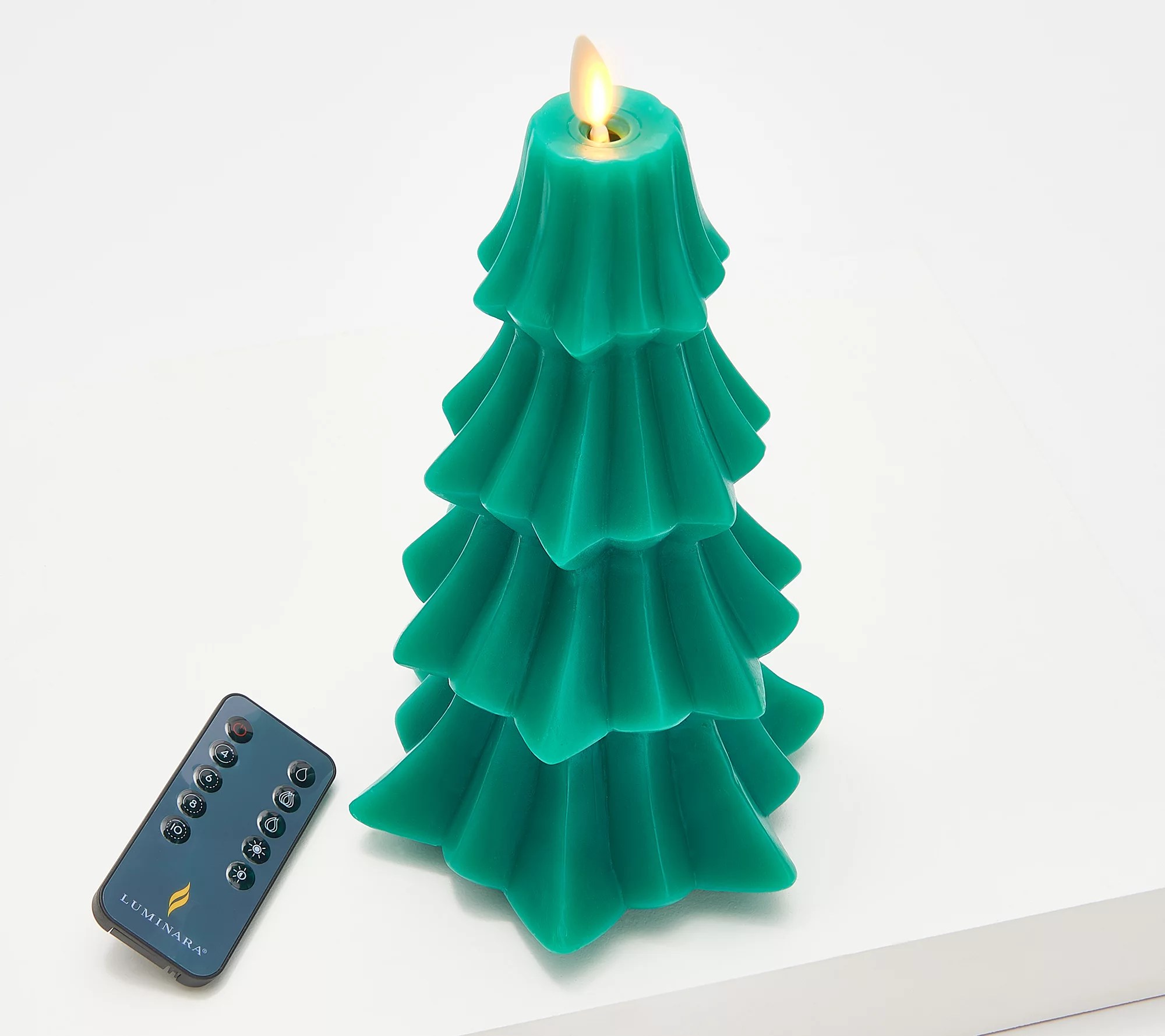Martha Stewart 9" Geometric Holiday Tree Flameless Candle
