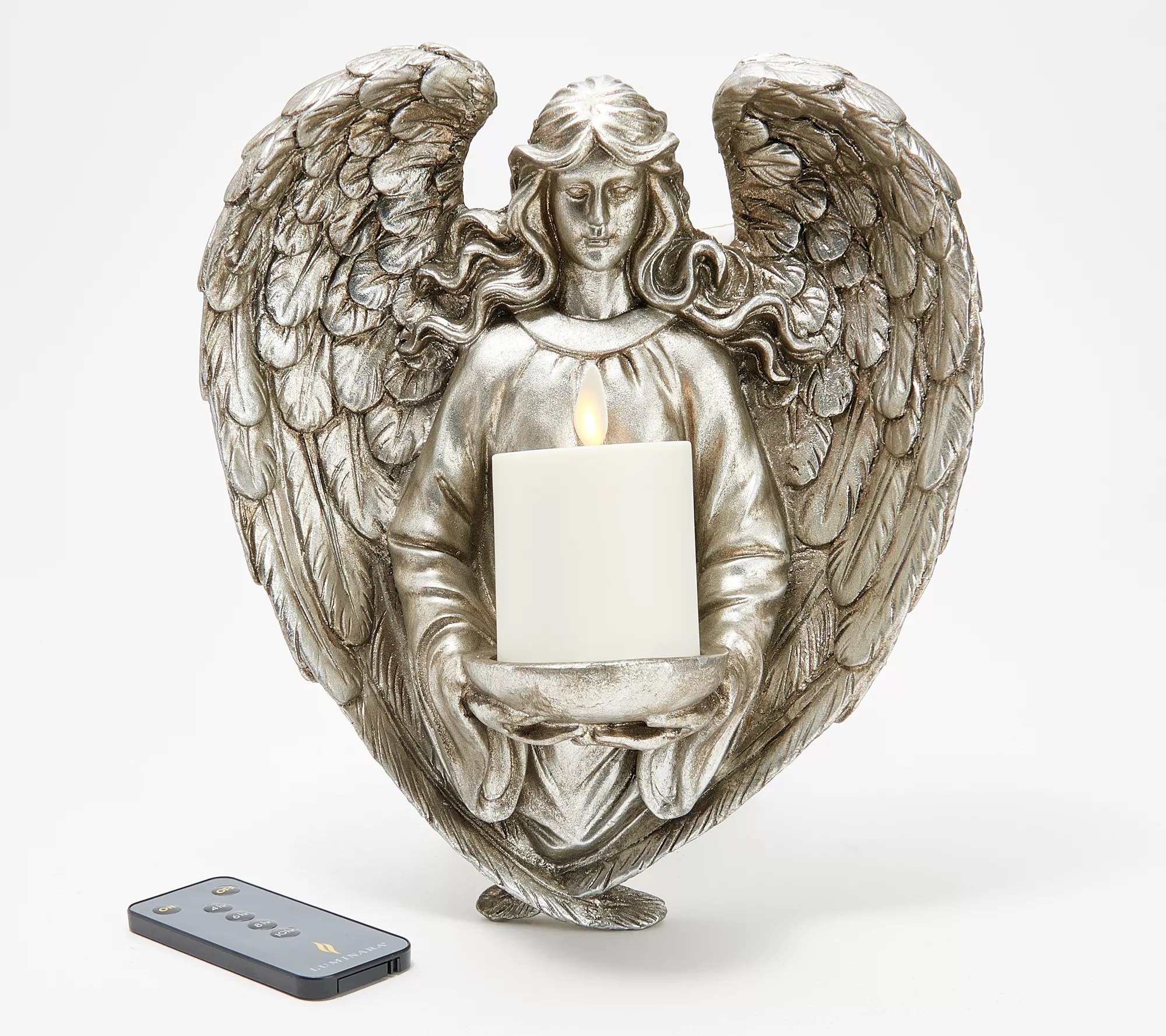 Luminara Angel Wall Sconce with Flameless Mini Votive & Remote