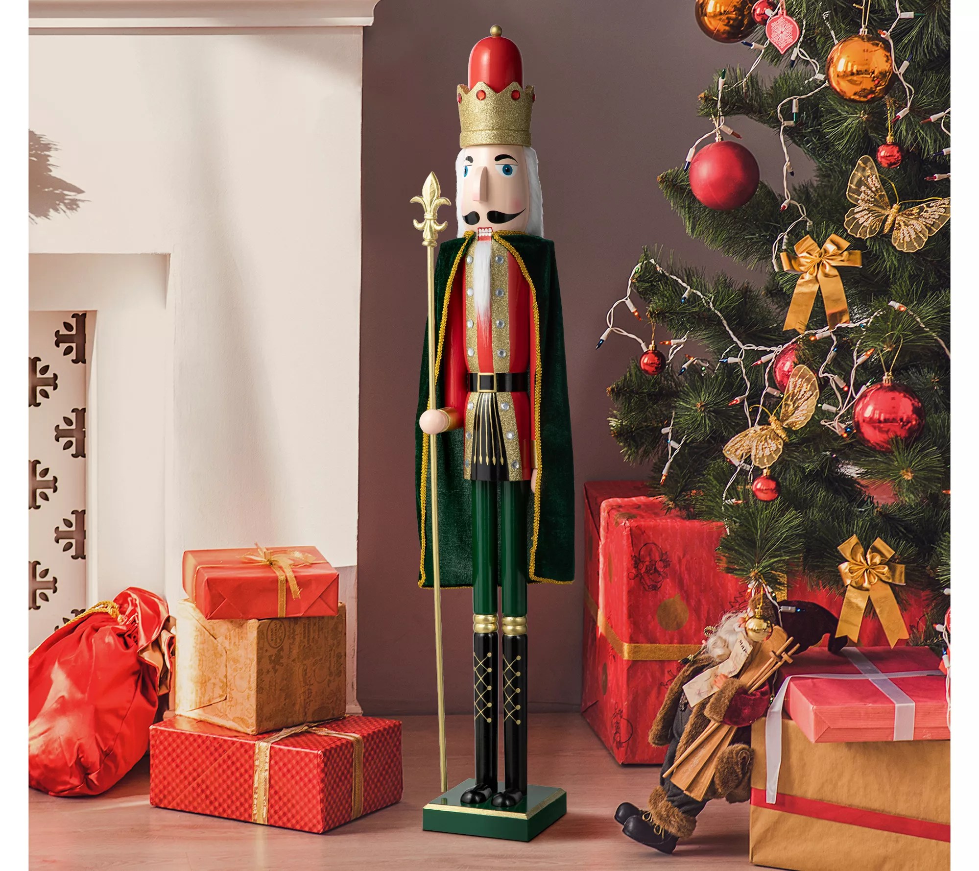 Glitzhome 42" Indoor Outdoor Christmas King Nutcracker