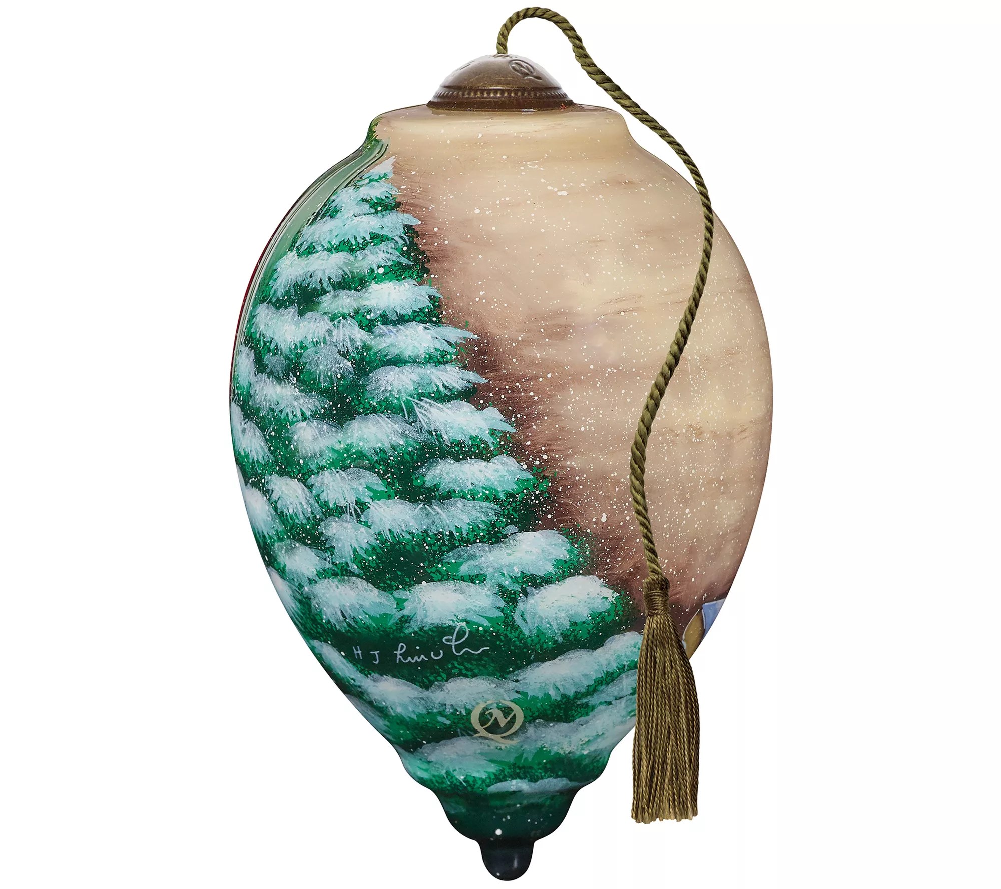 Ne'Qwa 5.5" Puppy On Porch With Christmas Gifts Ornament