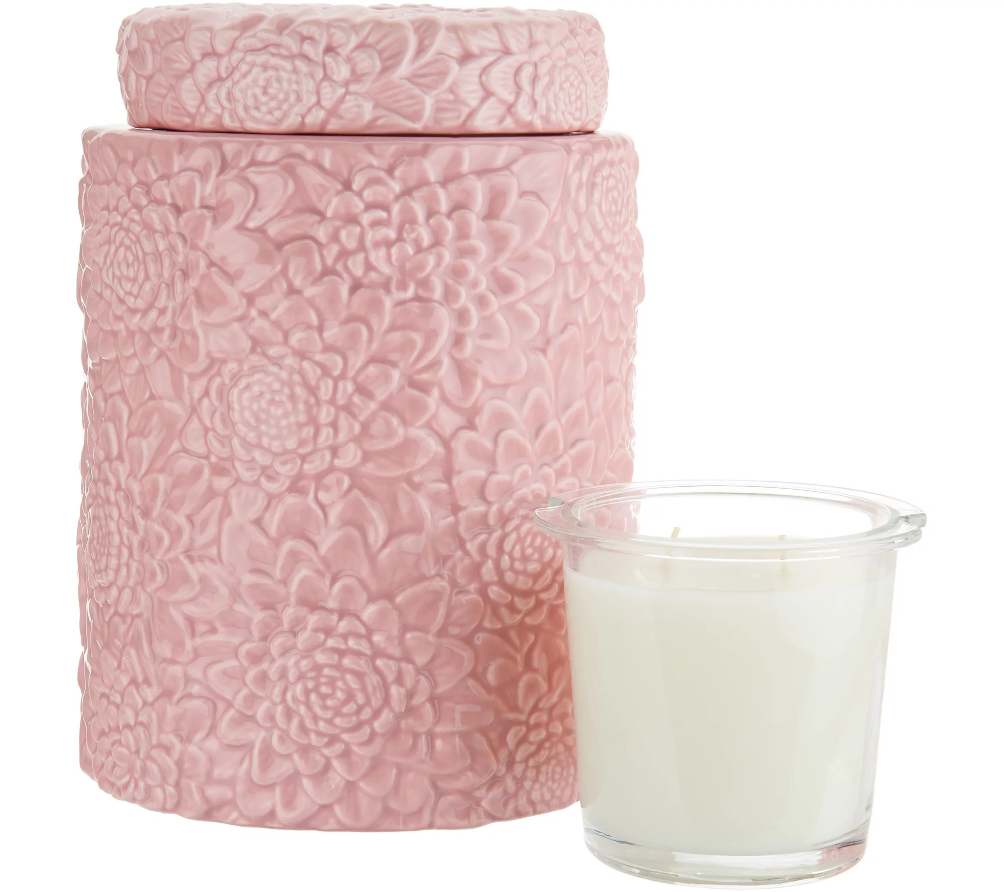 HomeWorx by Harry Slatkin Floral Canister with 12oz Dropin Candle