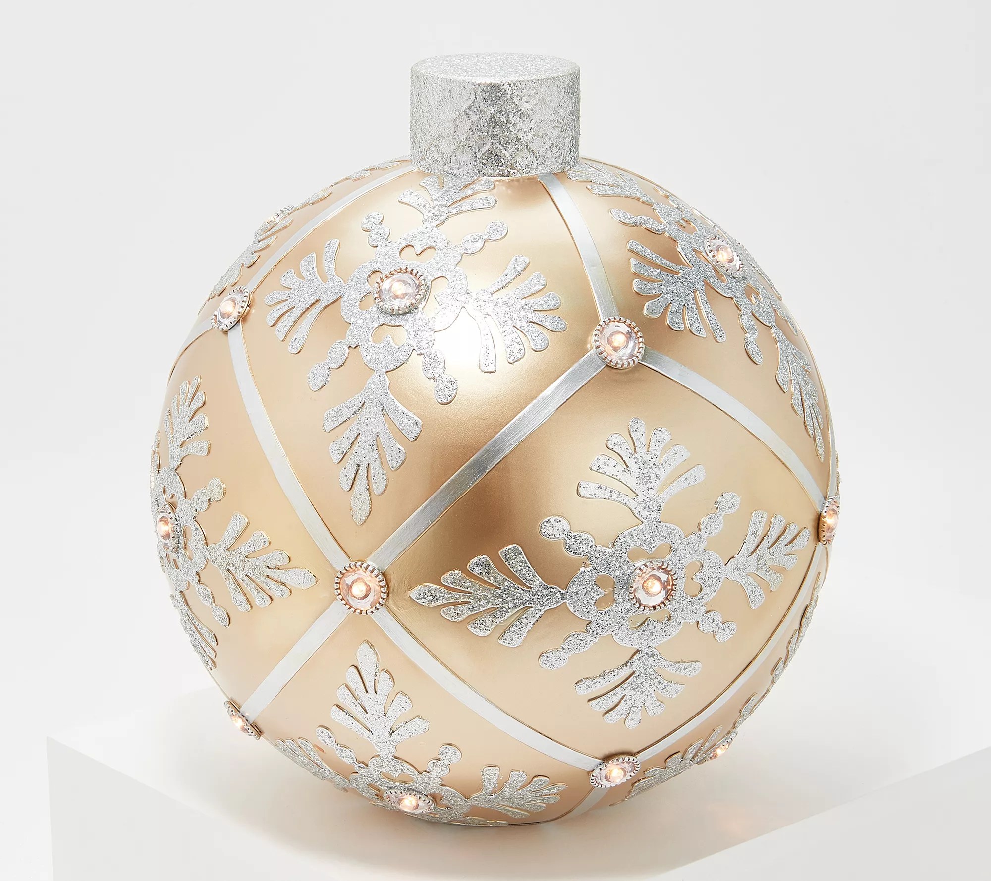 Kringle Express Metal Ornament Luminary with Scroll Patterns