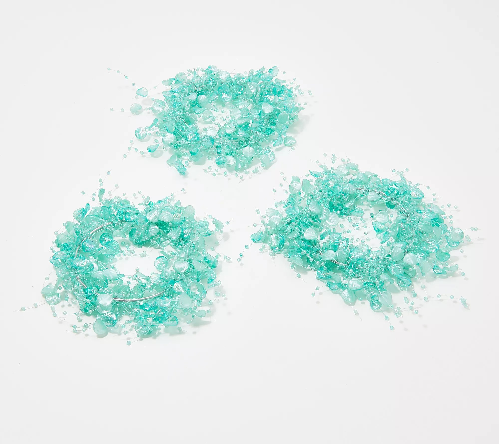 Set of 3 Seaglass Inspired Candle Rings by Valerie