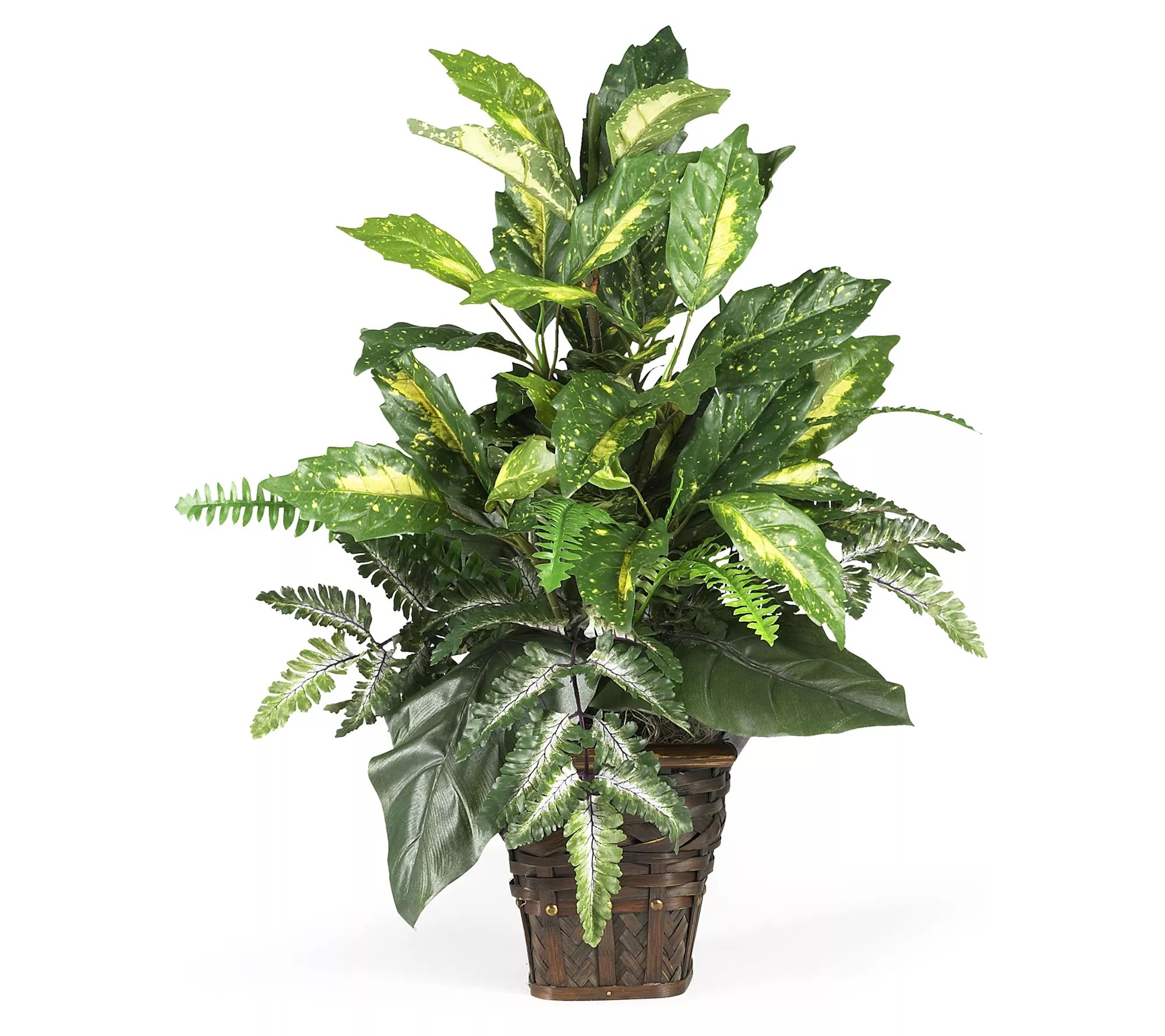 Mixed Greens w/Wicker Silk Plant