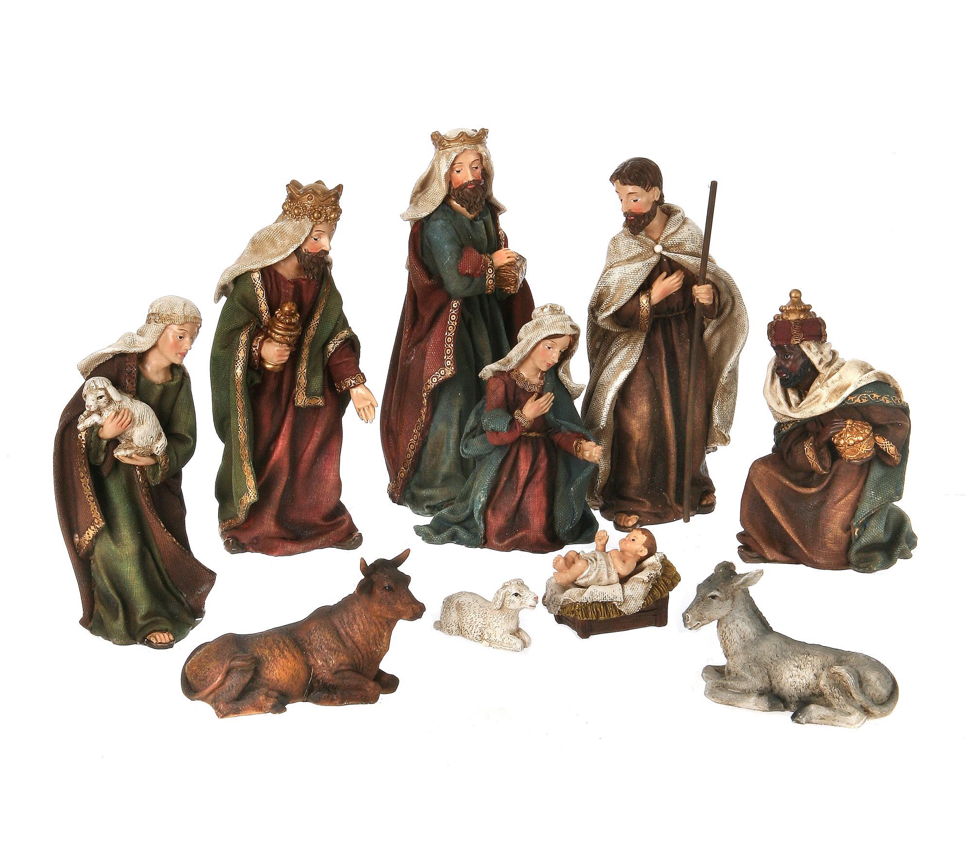 2" to 7.5" Linen Nativity Set of 10 by Valerie