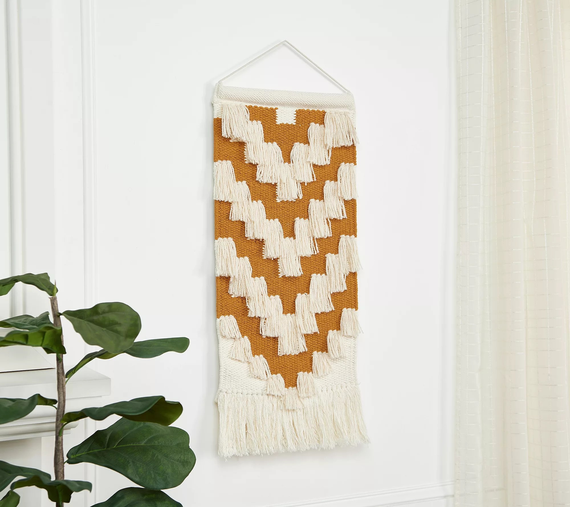 Pacific Thyme Handwoven 26" Fabric Tapestry Wall Decor