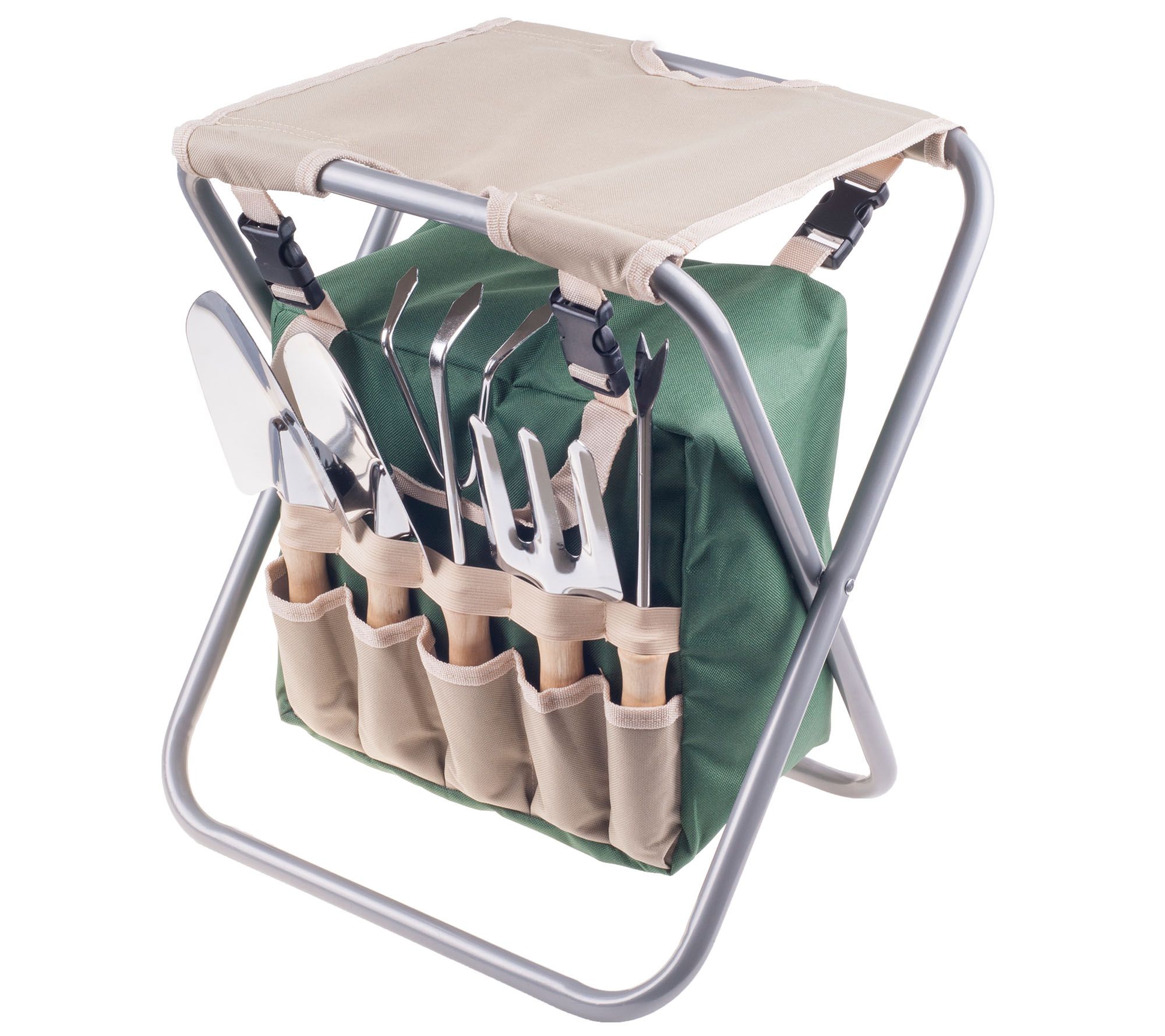 Pure Garden Folding Garden Stool Tool Bag plusden Tools