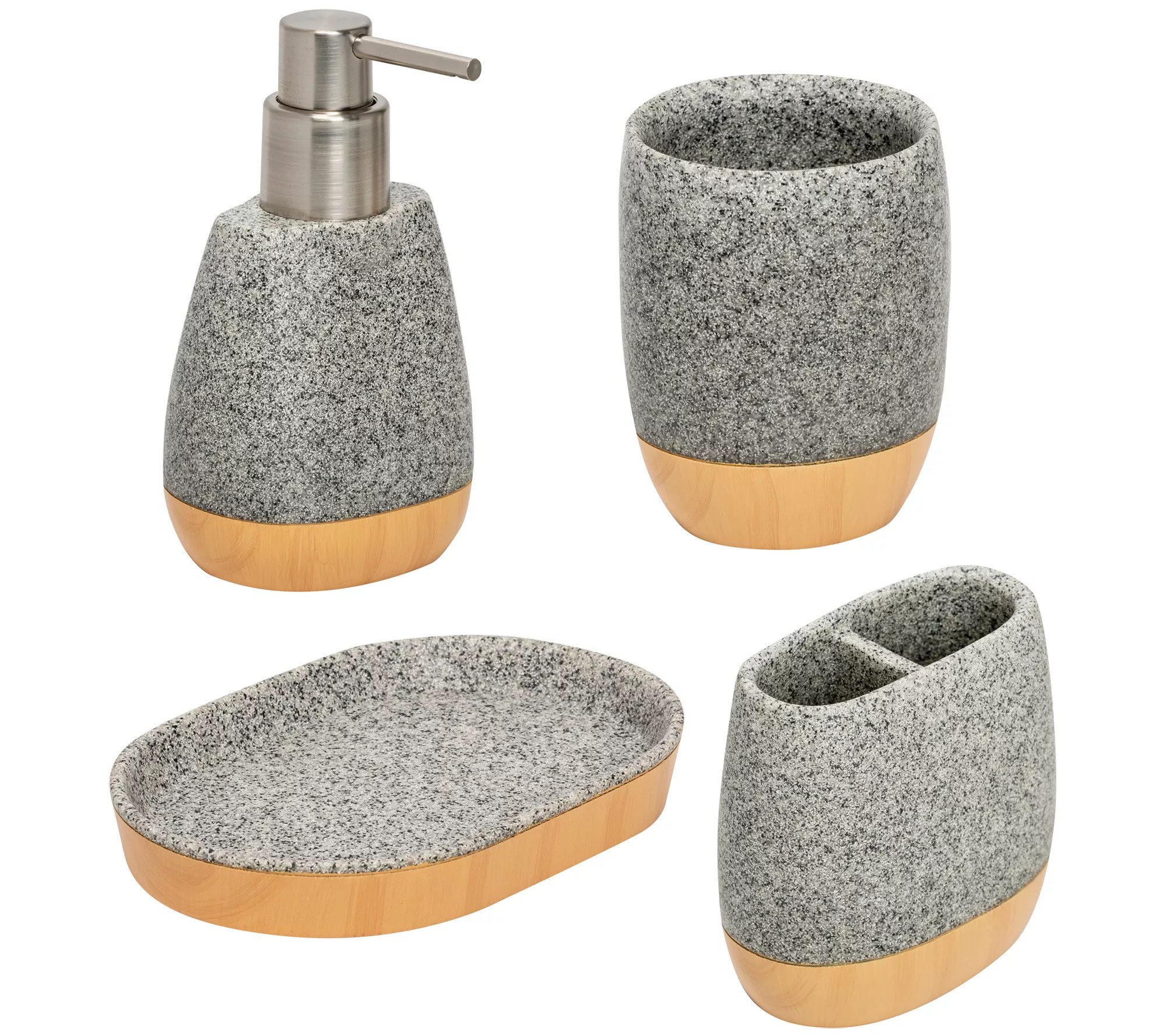 HoneyCanDo 4Piece Classic Bathroom Accessories Set