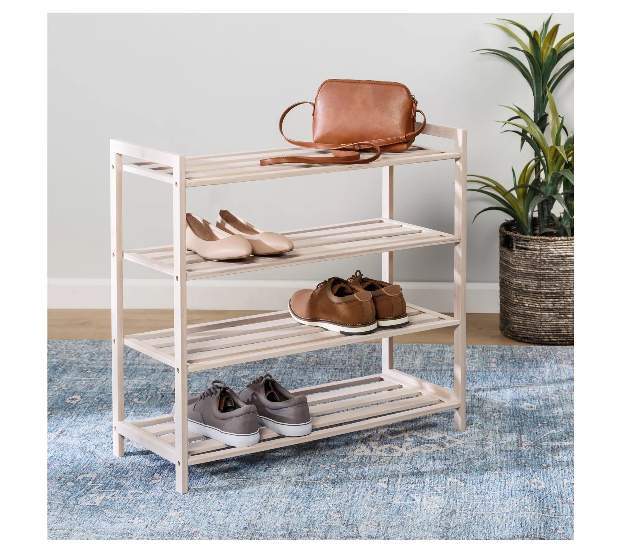 HoneyCanDo 4Tier Bamboo Shoe Rack