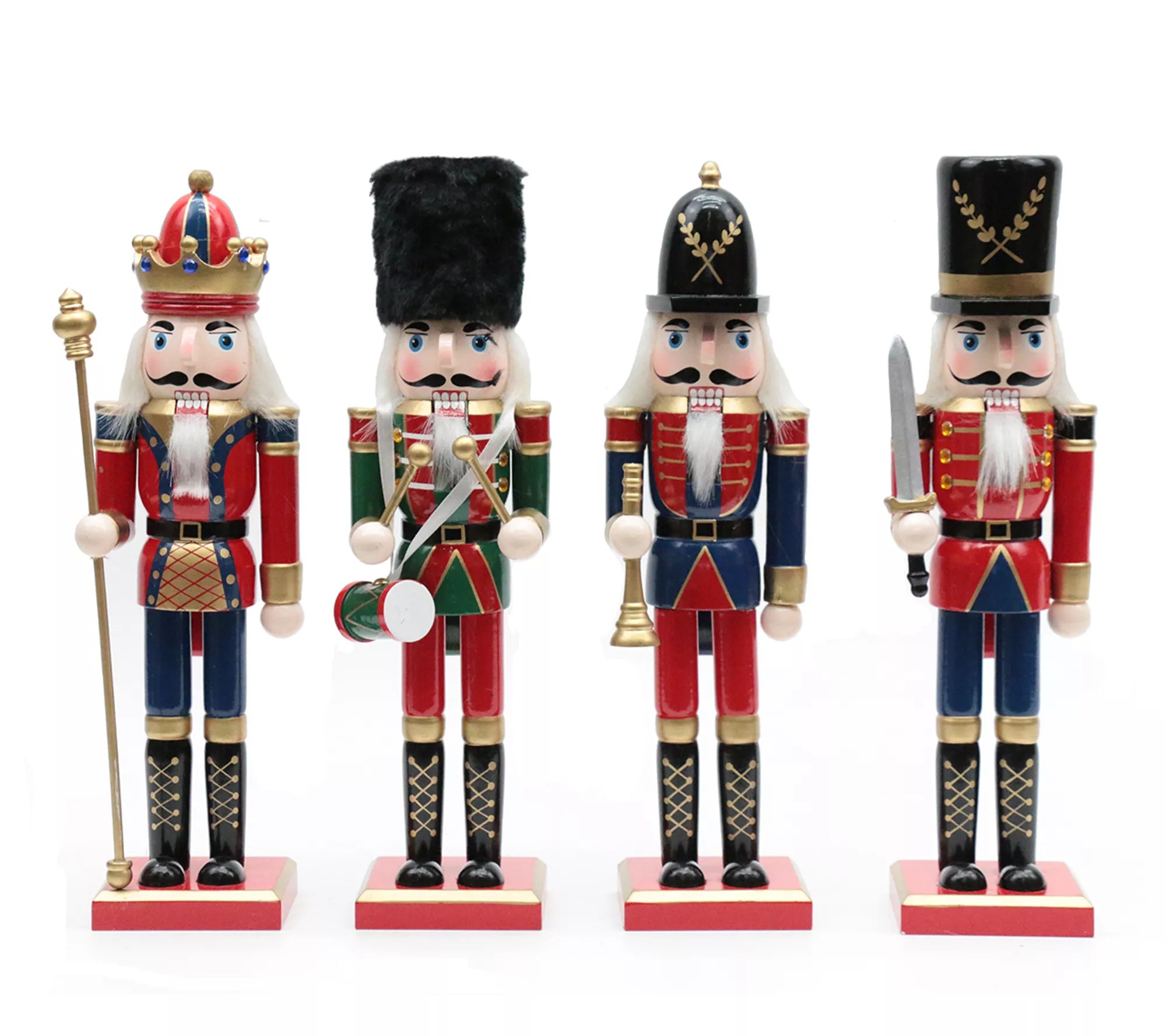 Santa's 12" King and Guard Nutcrackers, Set of 4
