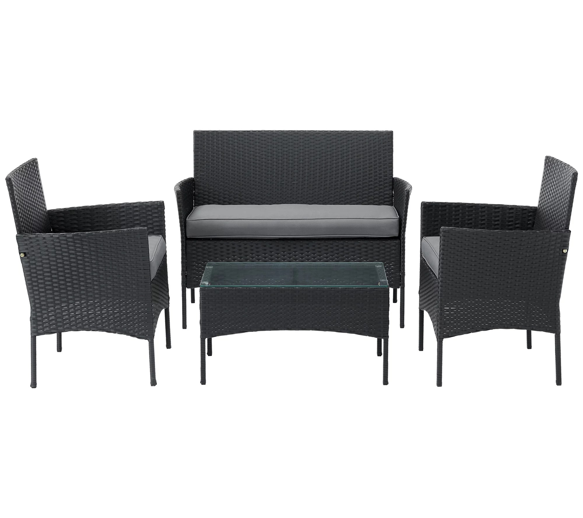 Lavish Home 4Piece Patio Outdoor Rattan Furniture