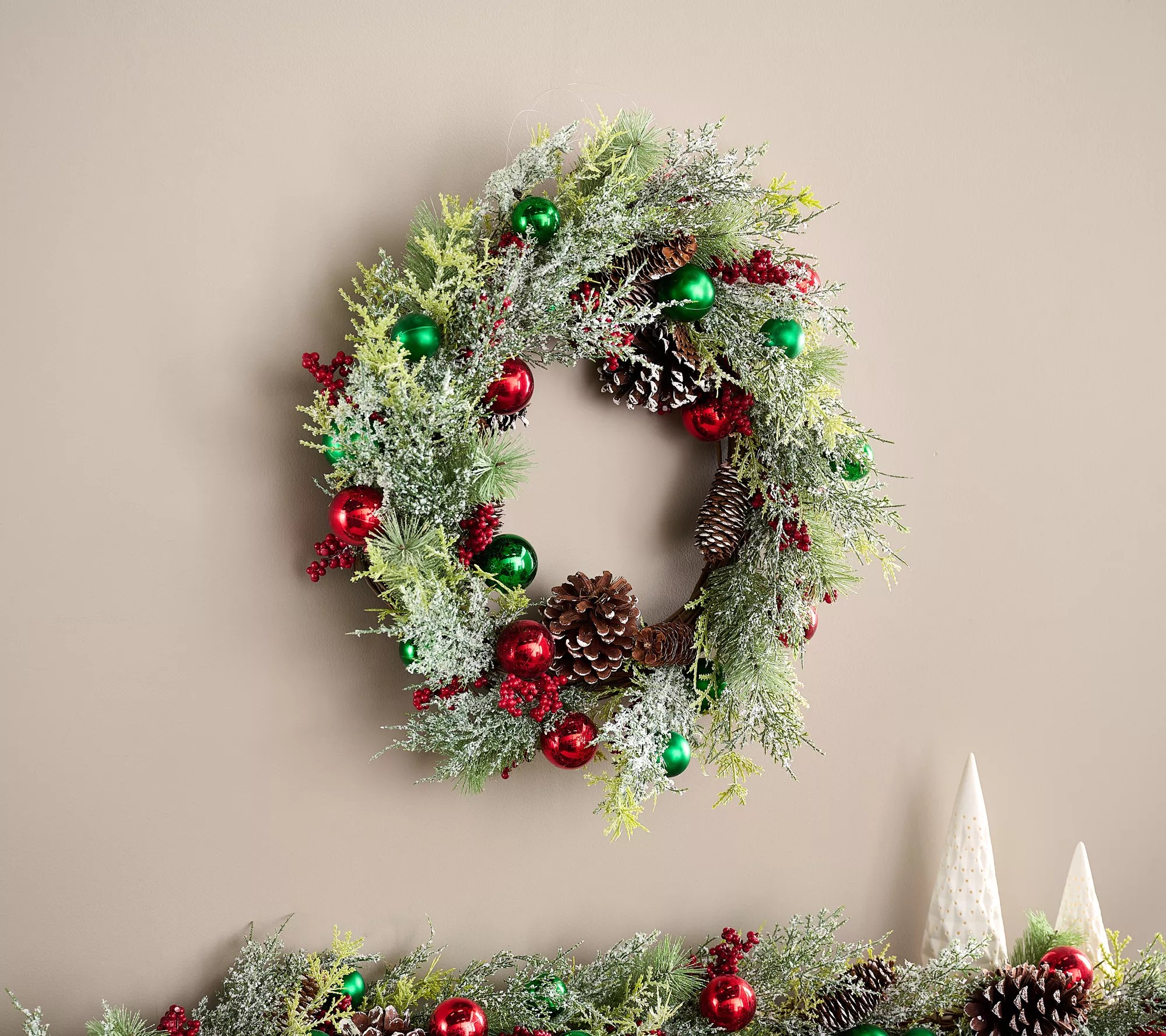 Wicker Park 24" Decorative Christmas Wreath with Pinecones