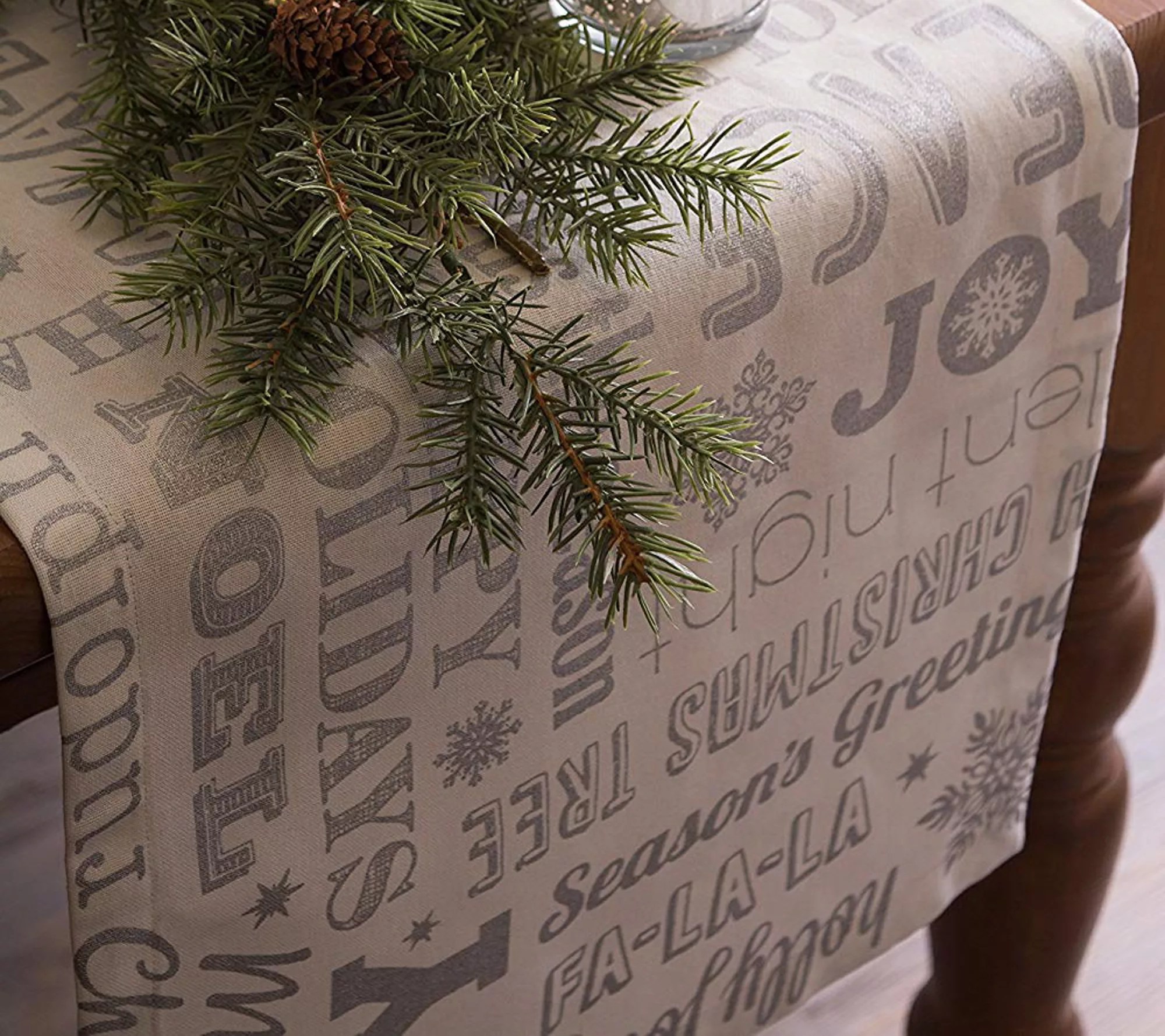 Design Imports Christmas Collage Table Runner 14" x 108"