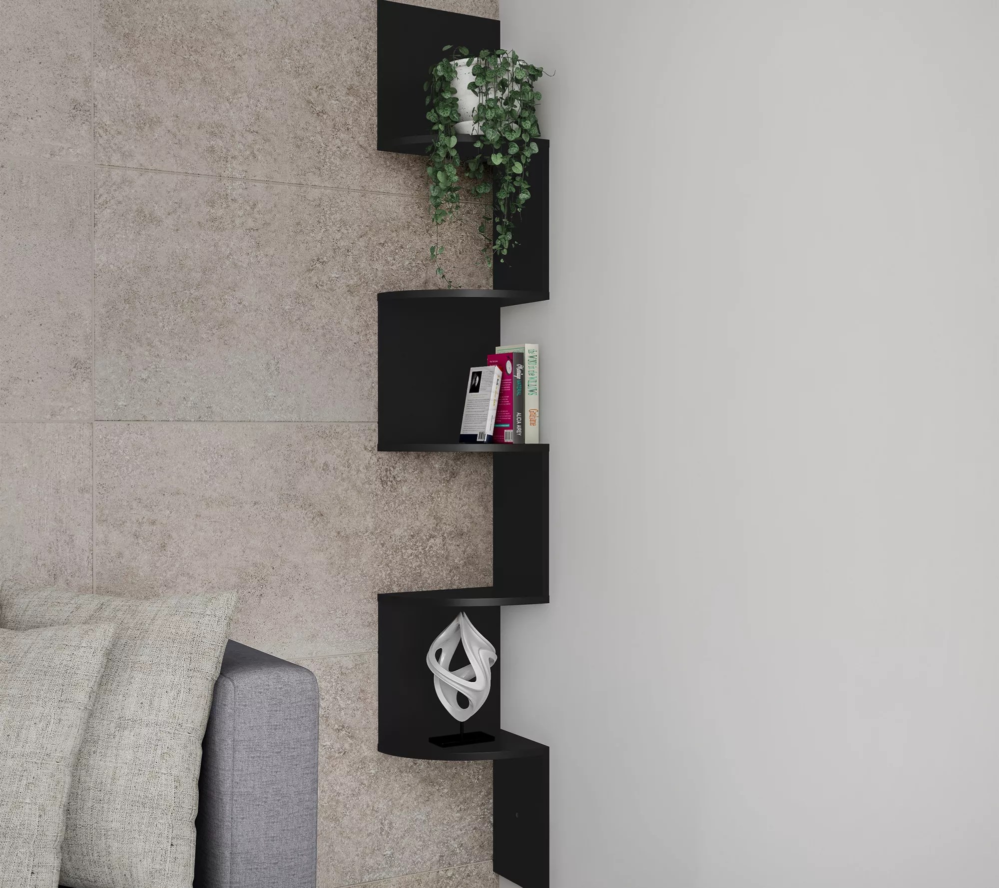 Lavish Home 5 Tier Floating Corner Shelf