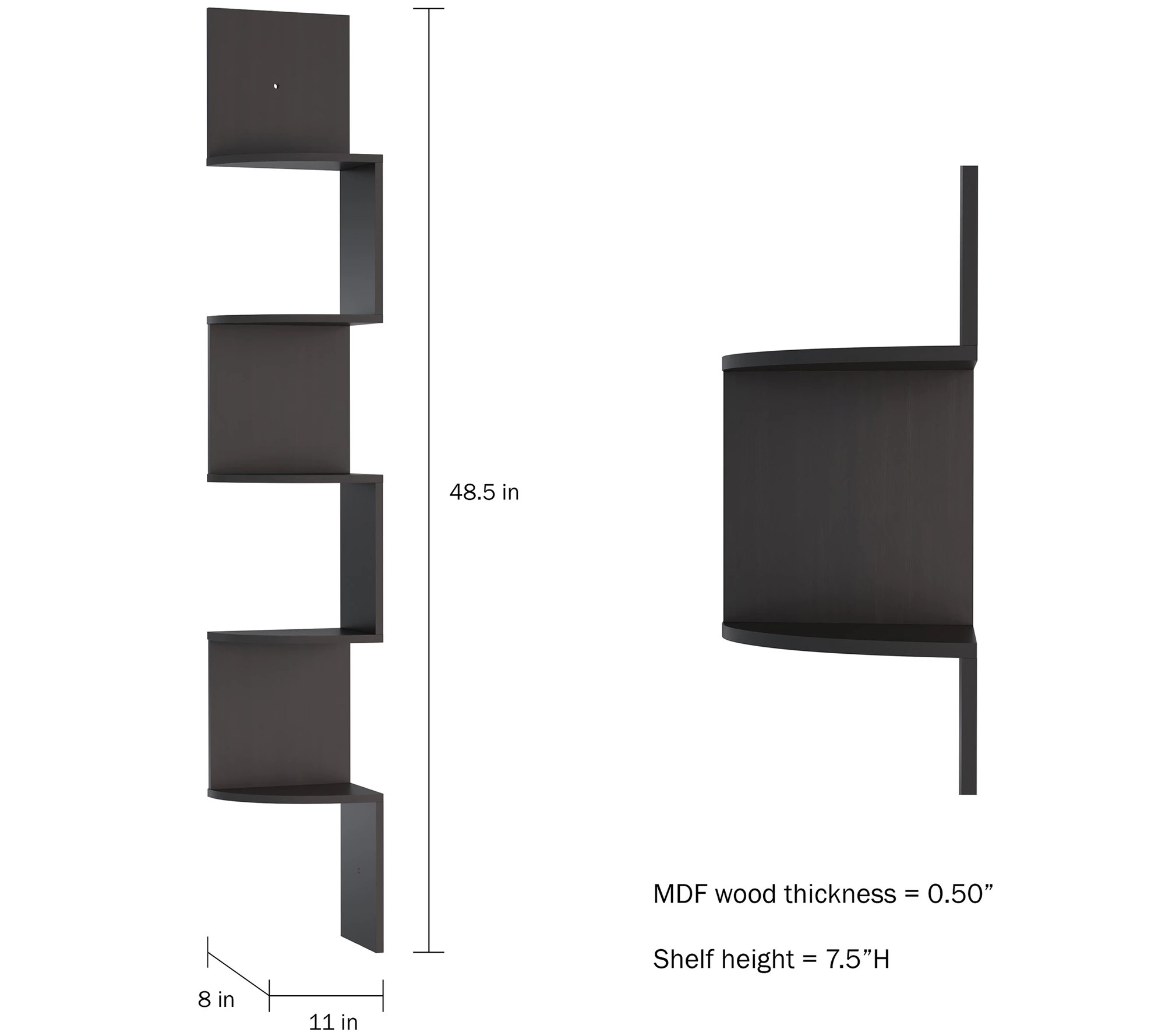 Lavish Home 5 Tier Floating Corner Shelf