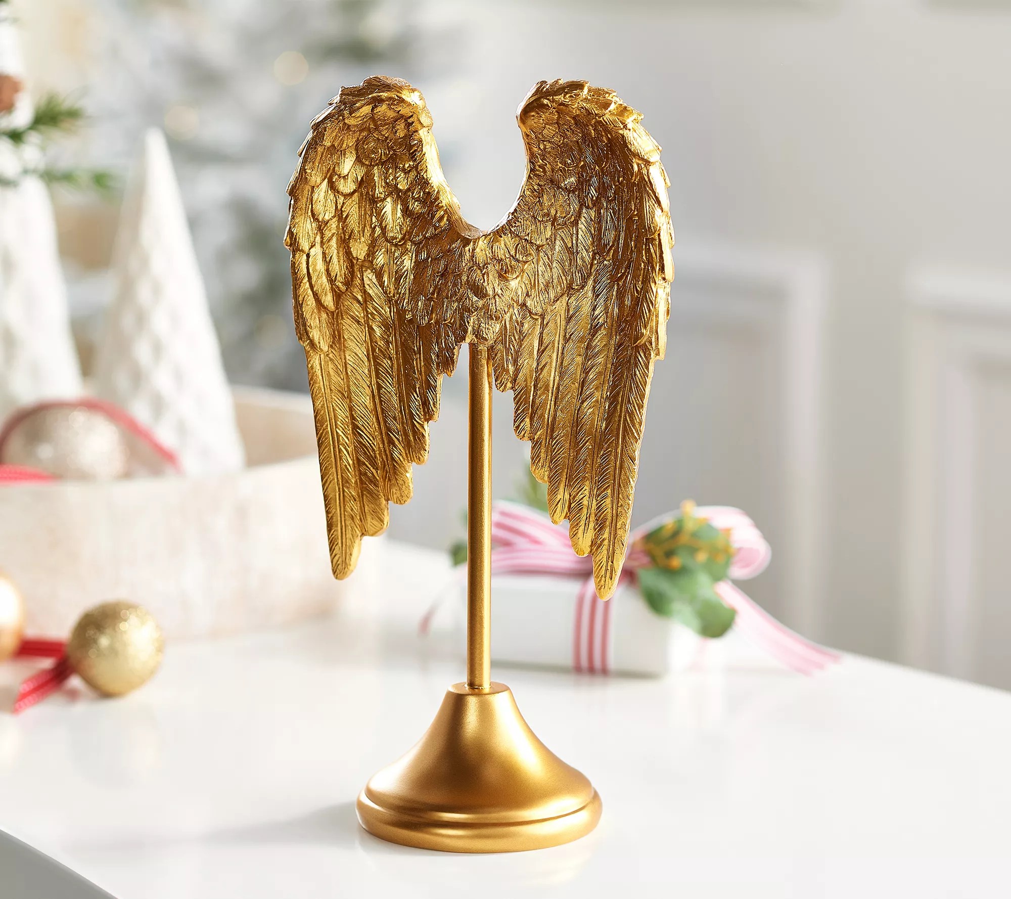 "As Is" Home Reflections 10" Metallic Standing Angel Wings