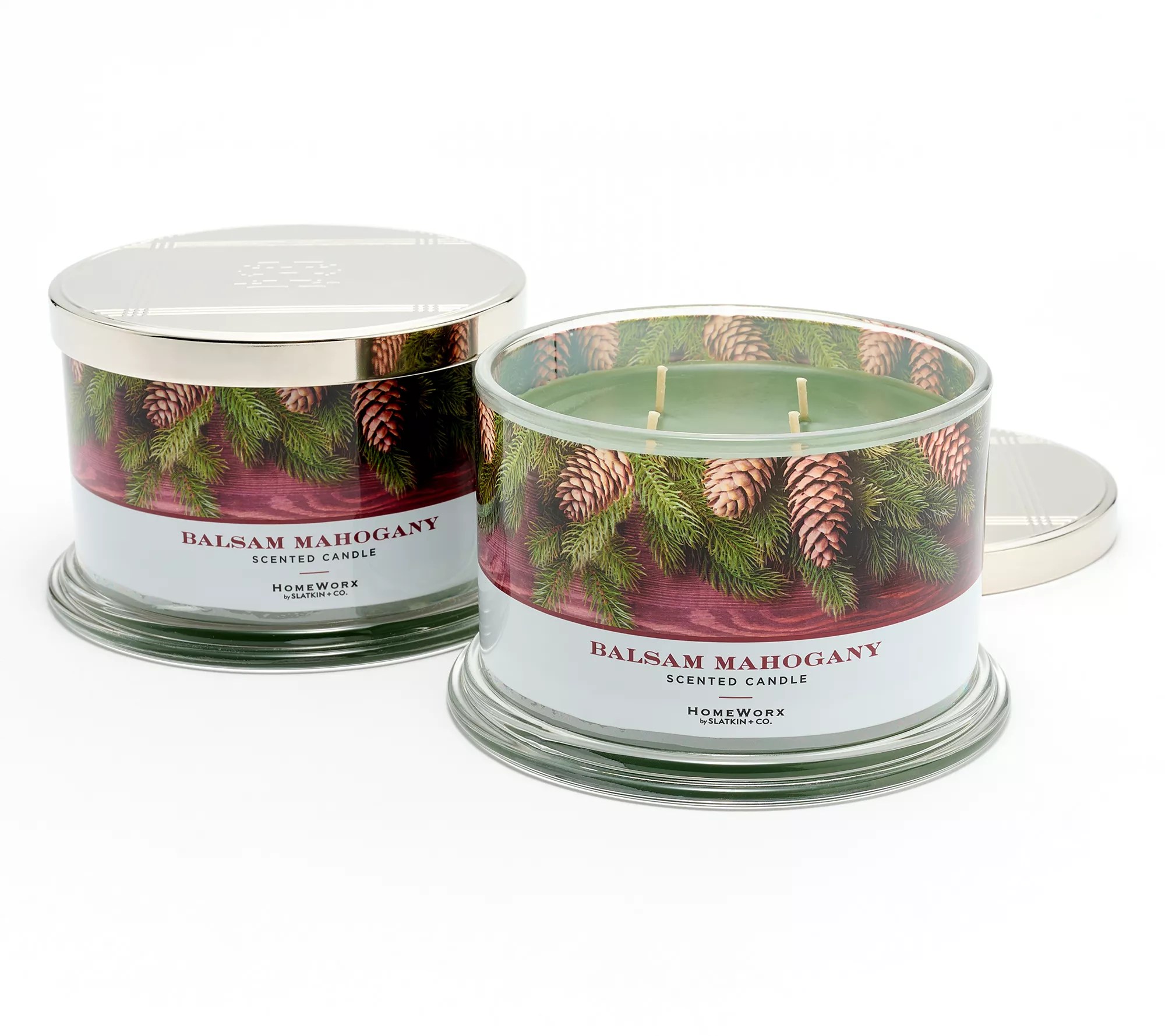 "As Is" HomeWorx by Slatkin & Co. S/2 Balsam 18oz Candles