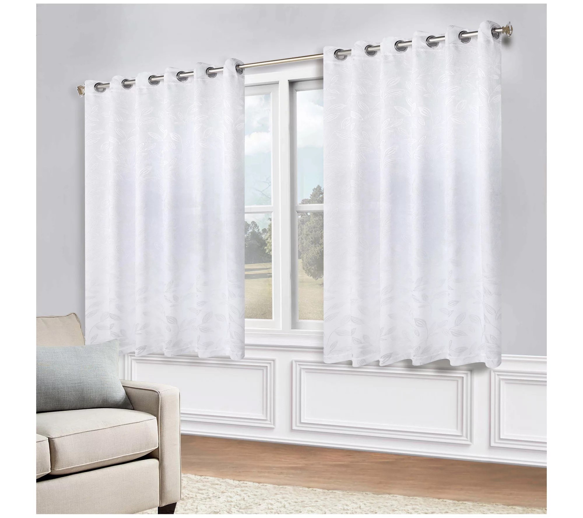 Superior Leaves Room Darkening Blackout Curtains Set, 70x63