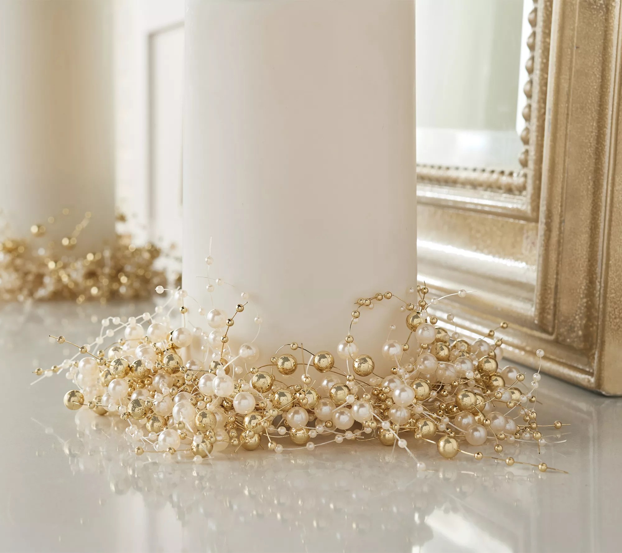 Cascading Pearl Candle Rings