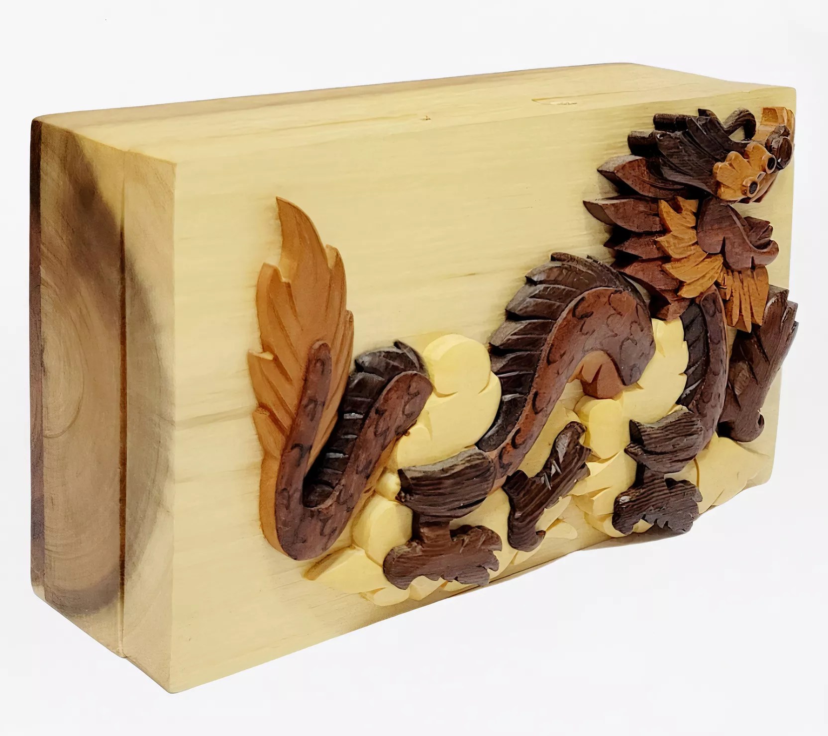 Carver Dan's Dragon Puzzle Box with Closure