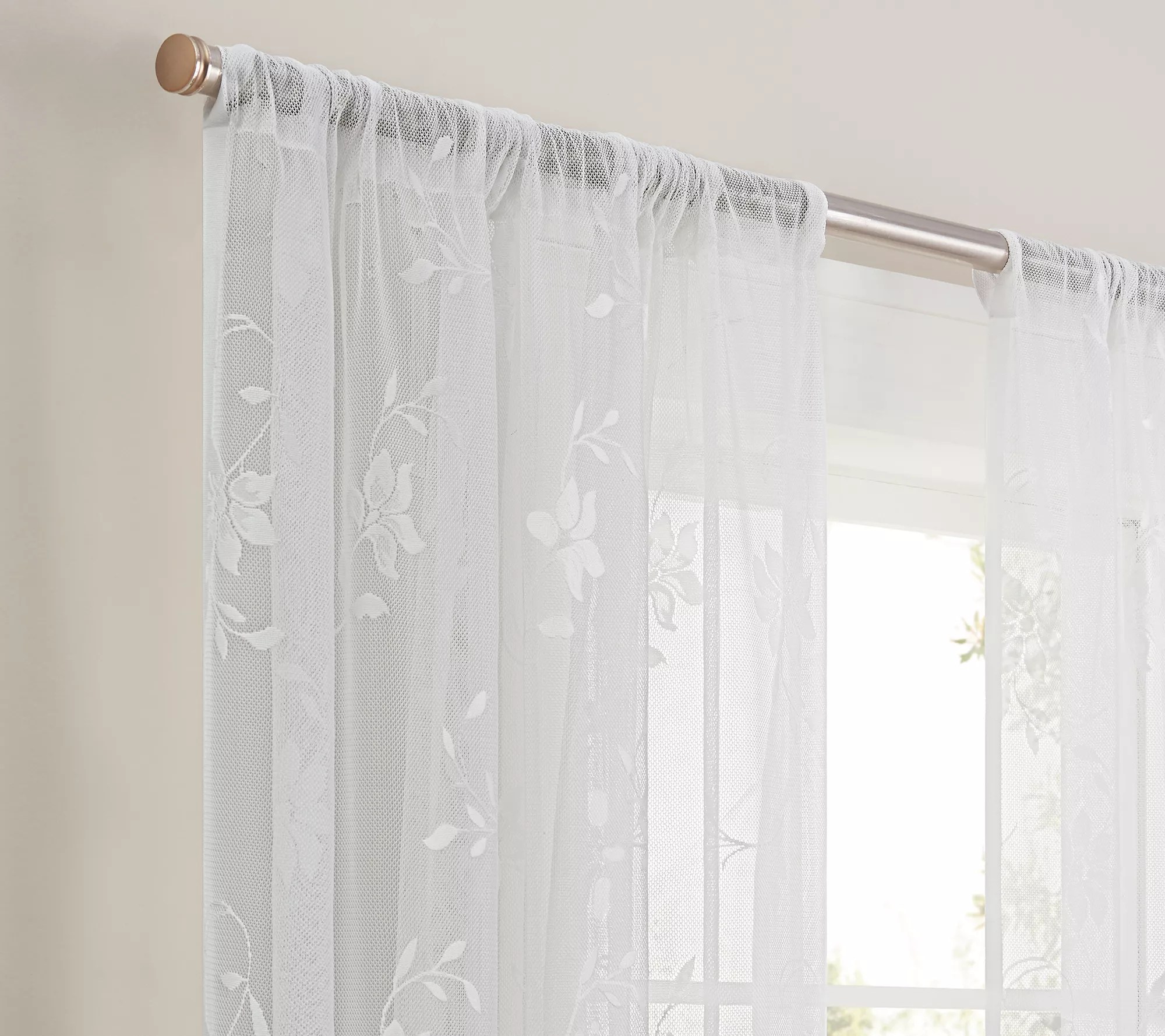 Waverly Sherry Floral Lace 54"W x 84"L CurtainPanel