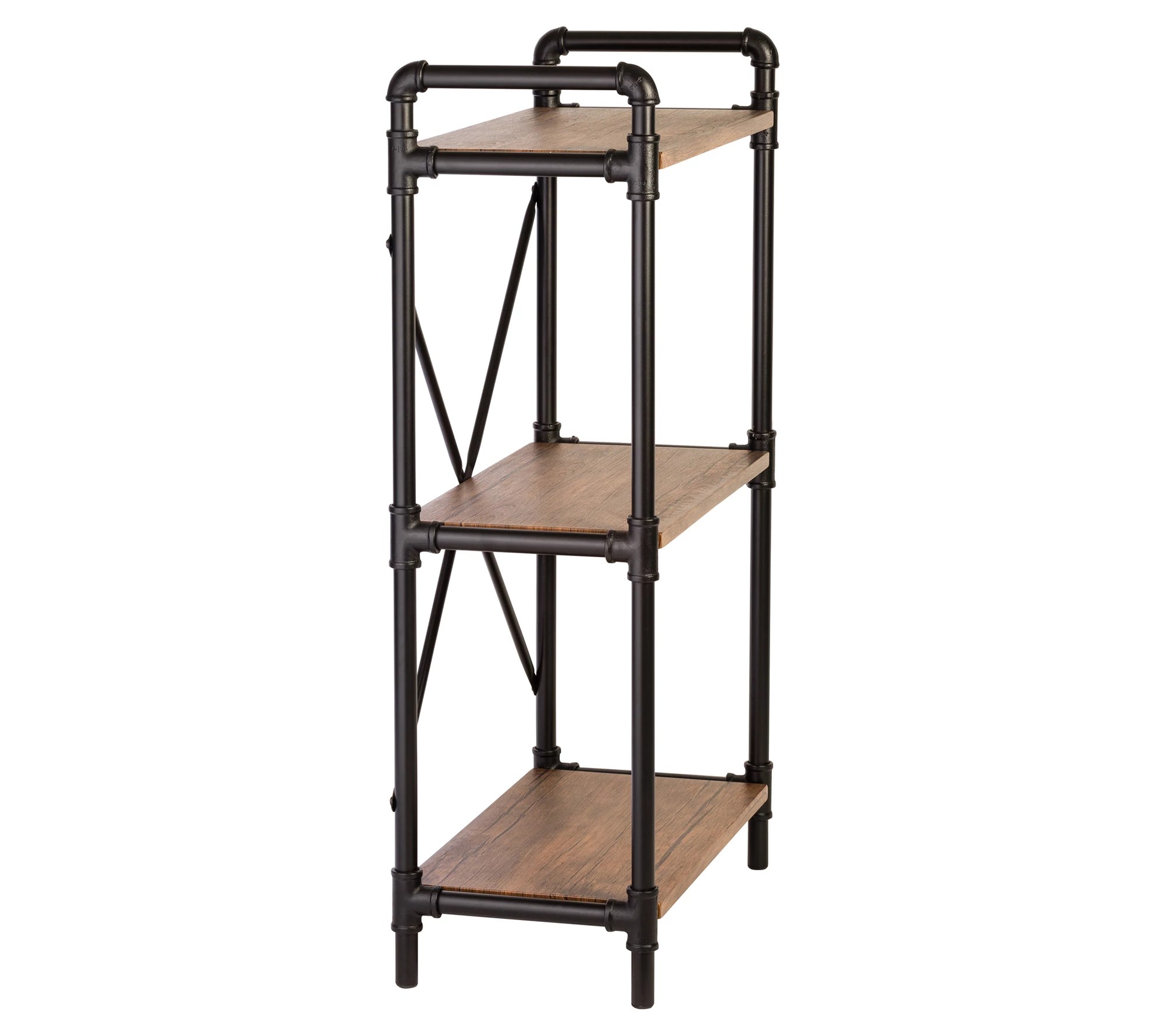 Honey Can Do 3Tier Industrial Black Bookshelf