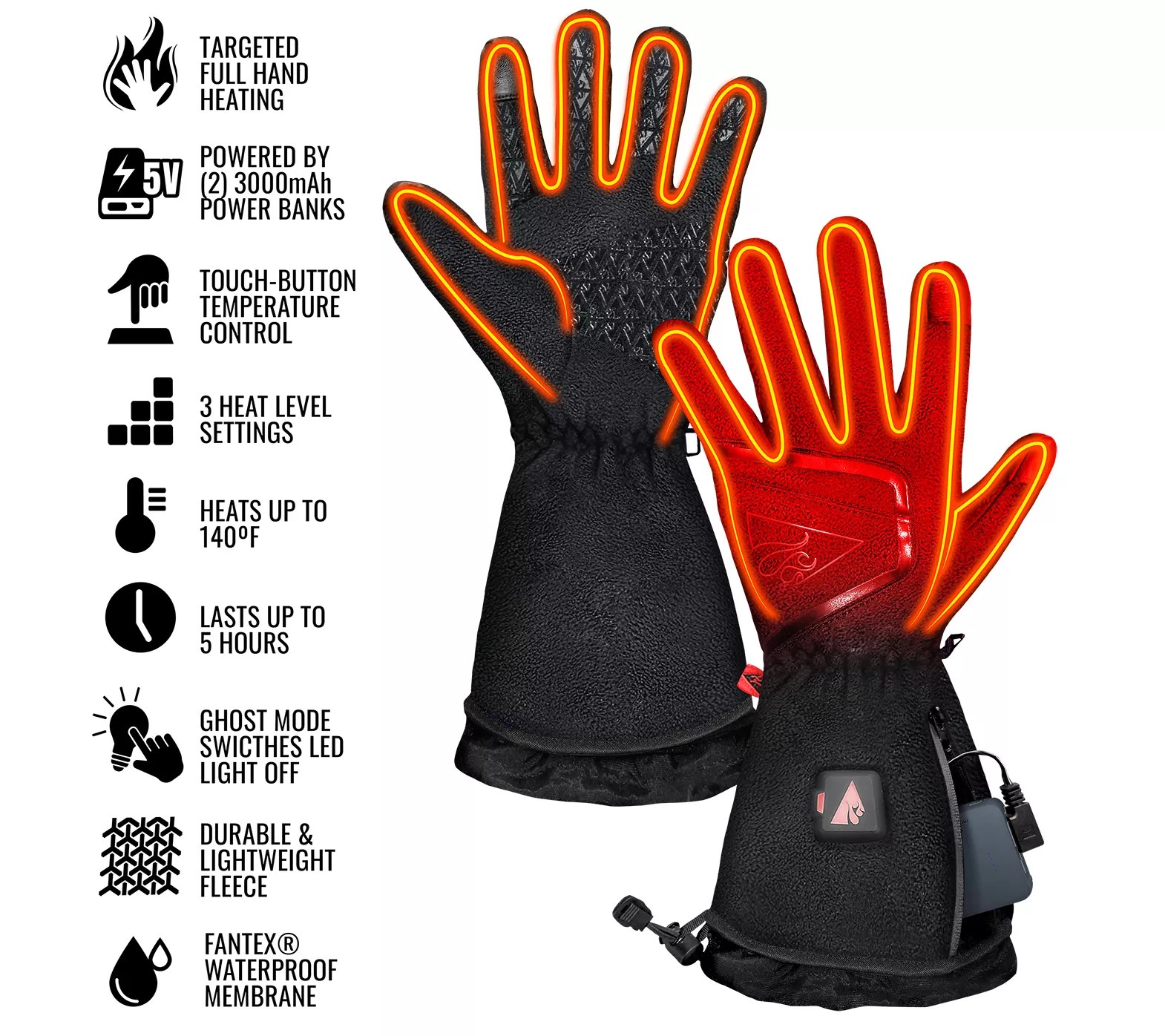 ActionHeat 5V Women's SlimFit Fleece Heated Gloves