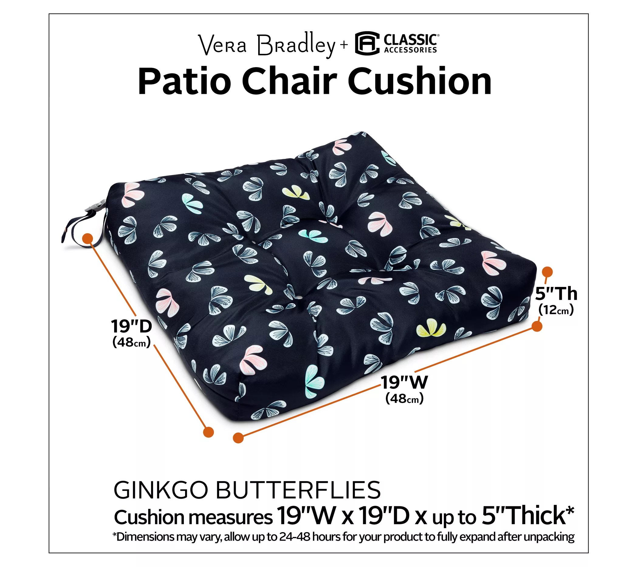 Vera Bradley Chair Cushions 19"x19"x5"