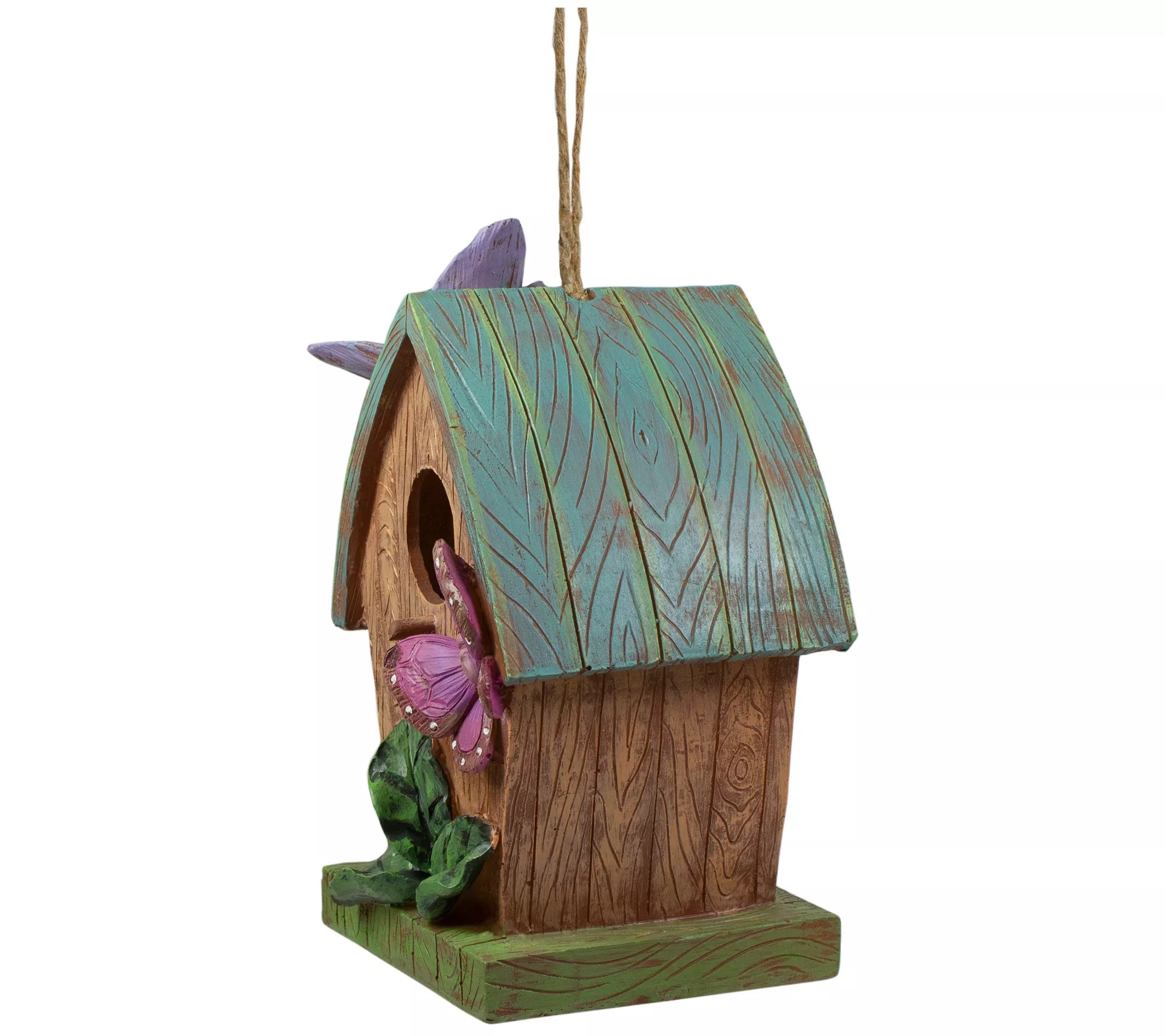 Northlight 10" Birdhouse with Butterflies Outdoor Garden Decor