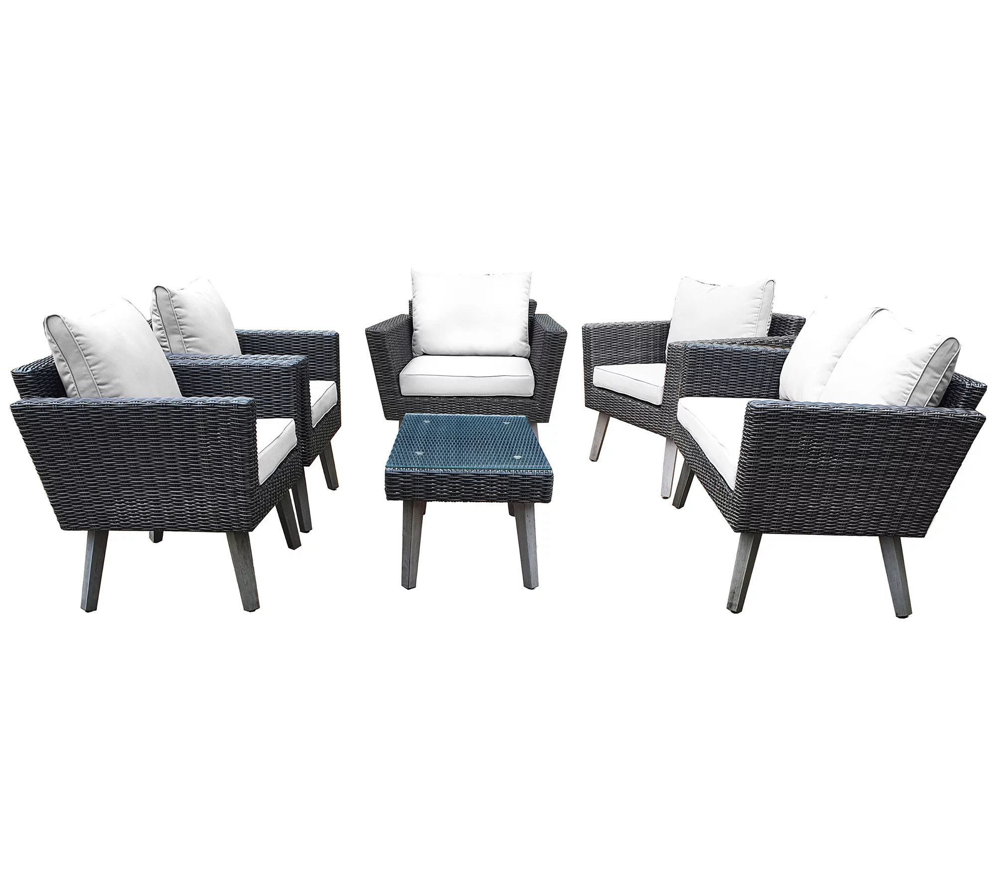 Dukap 6 Piece Wicker Patio Sofa Seating Set w/Cushions Kotka