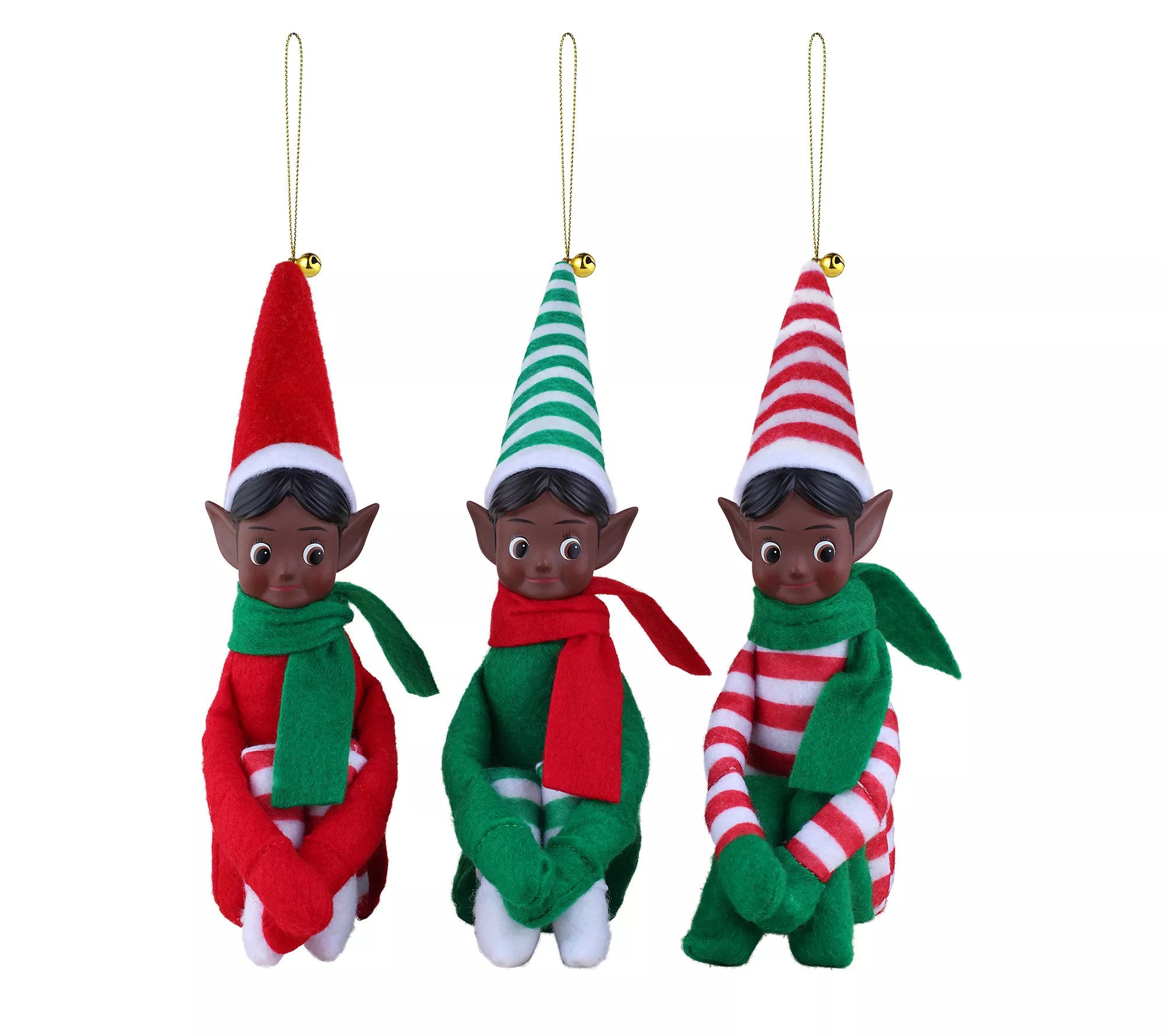 Mr. Christmas 6.5" Set of 3 Vintage KneeHugging Elves