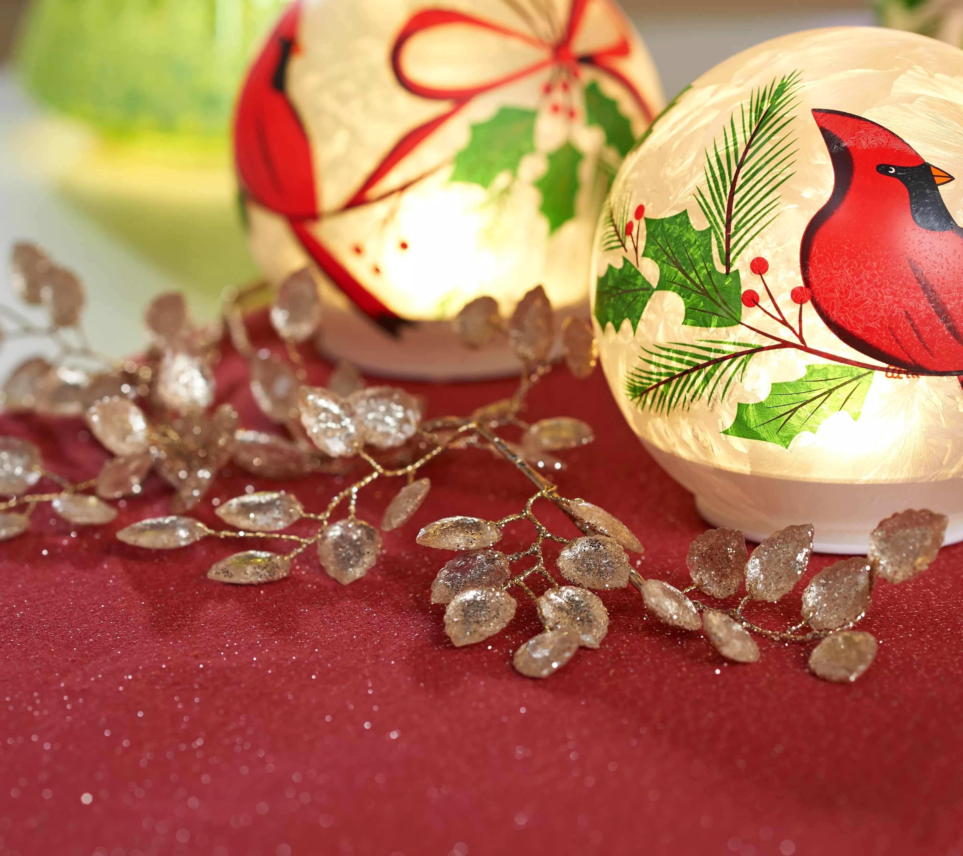 Set of 6 Glittered Leaf Picks by Valerie by Valerie