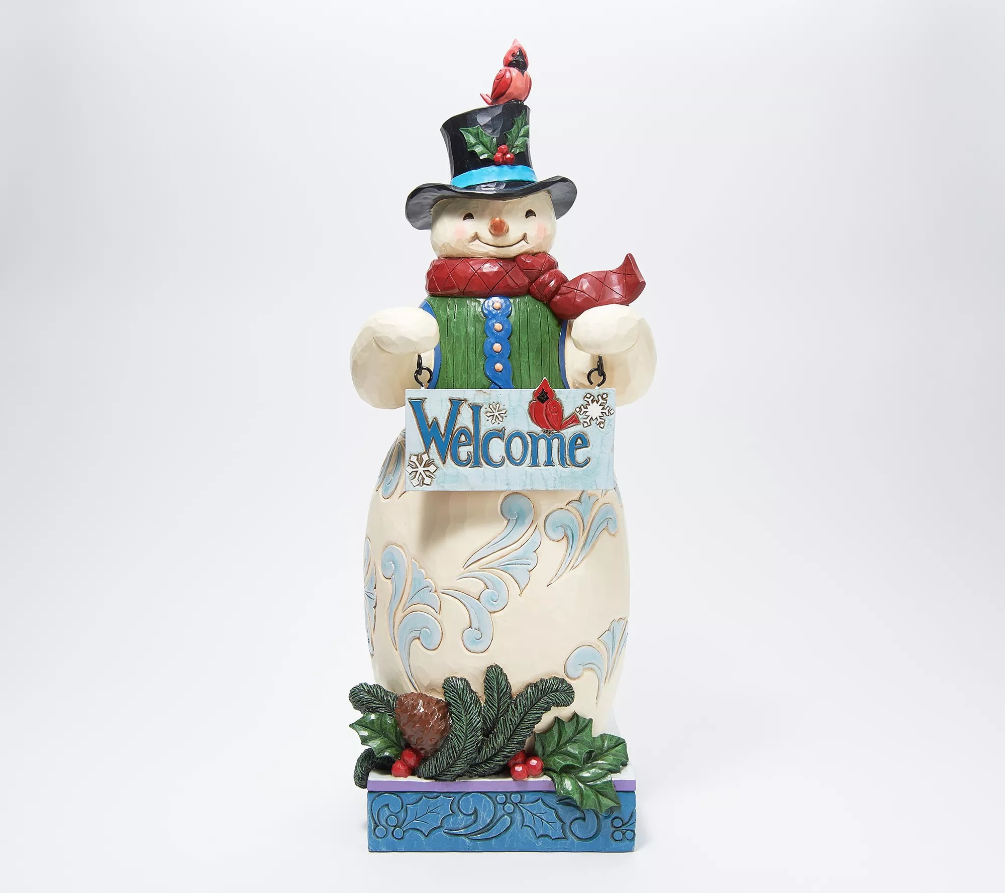 Jim Shore Heartwood Creek Indoor/Outdoor Snowman Statue with Sign