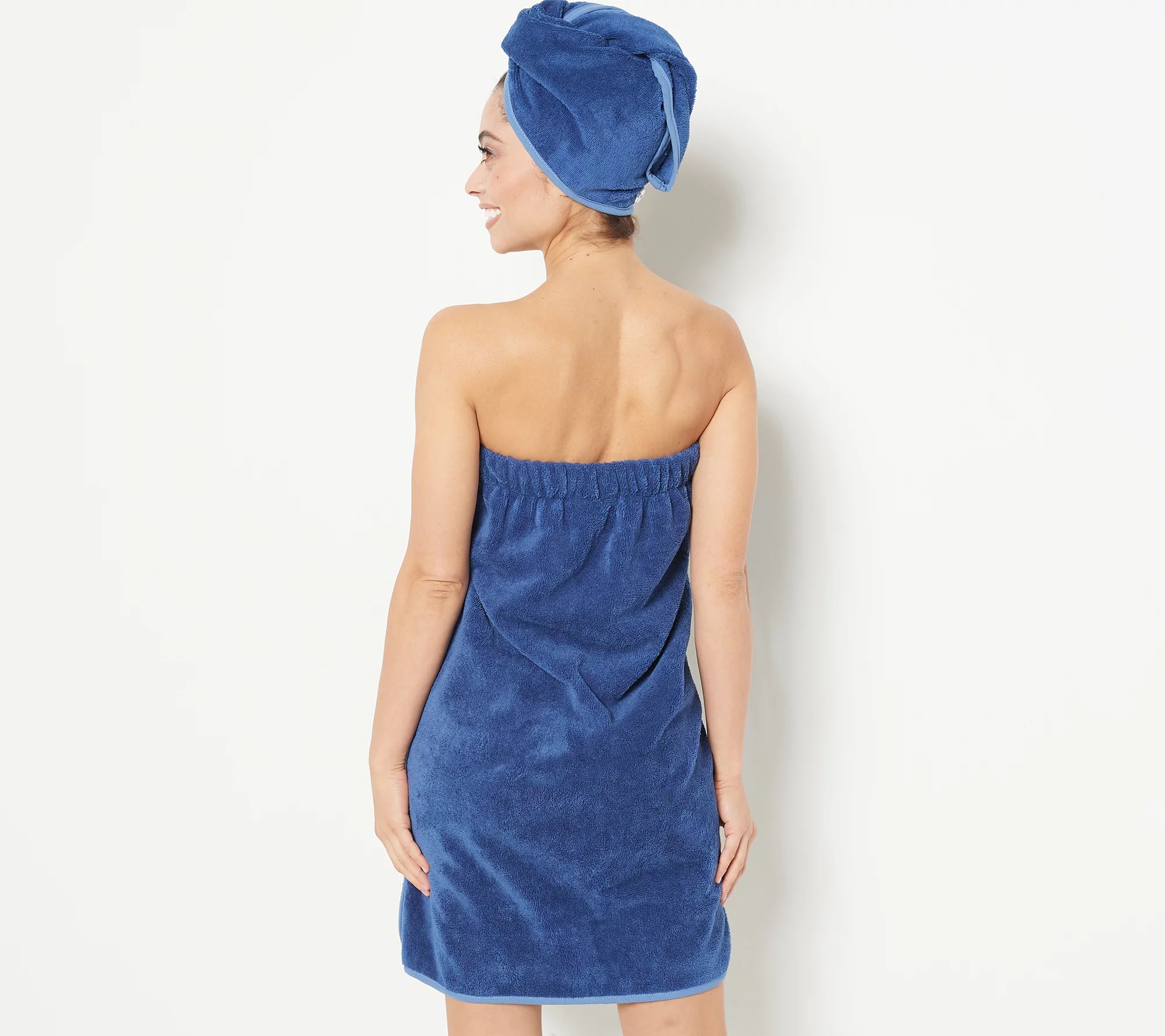 "As Is" Home Reflections Bath Wrap and Towel Hair Wrap Set