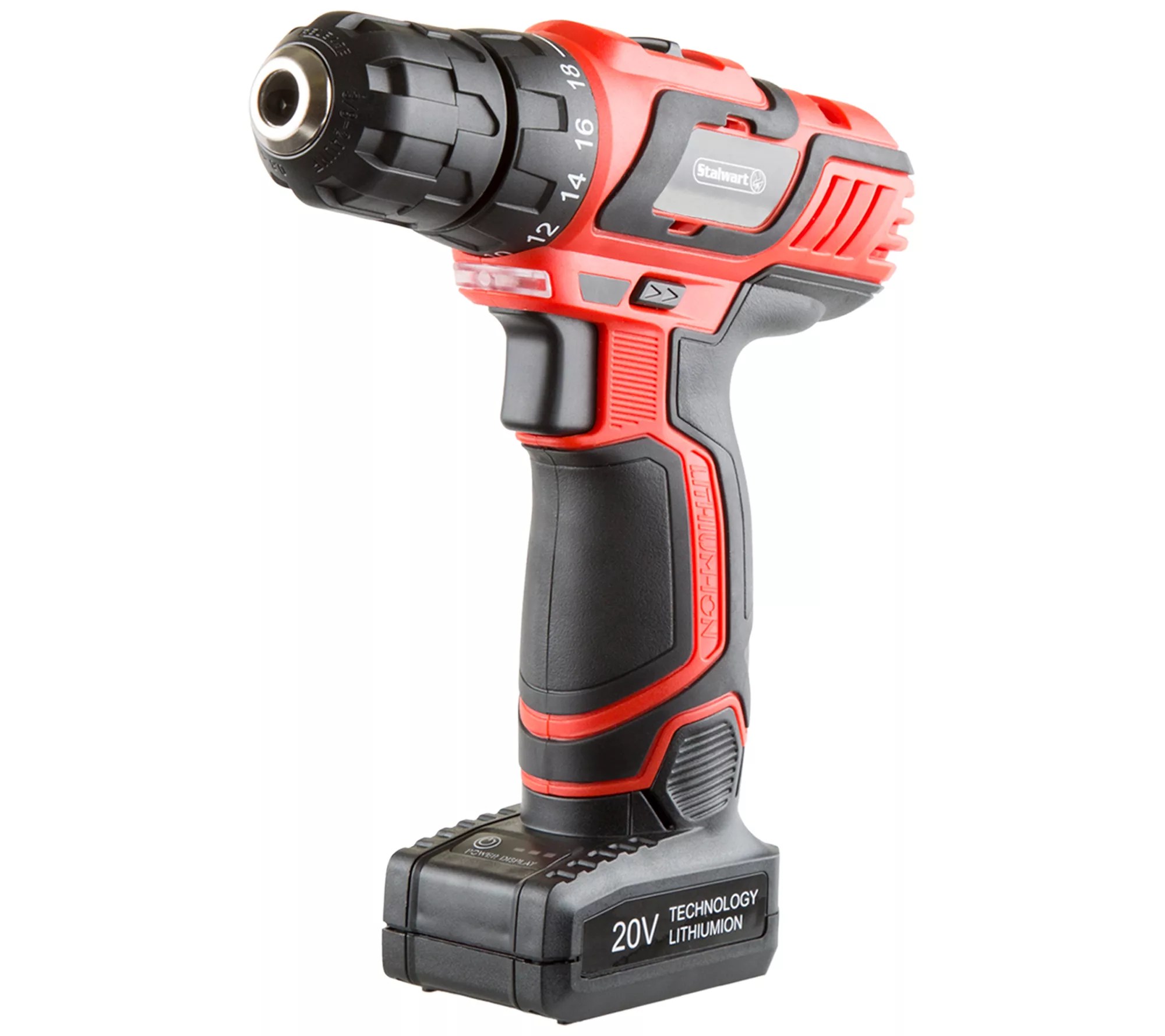 Stalwart 20V Lithium Ion Cordless Drill & 62PcAccessory Kit