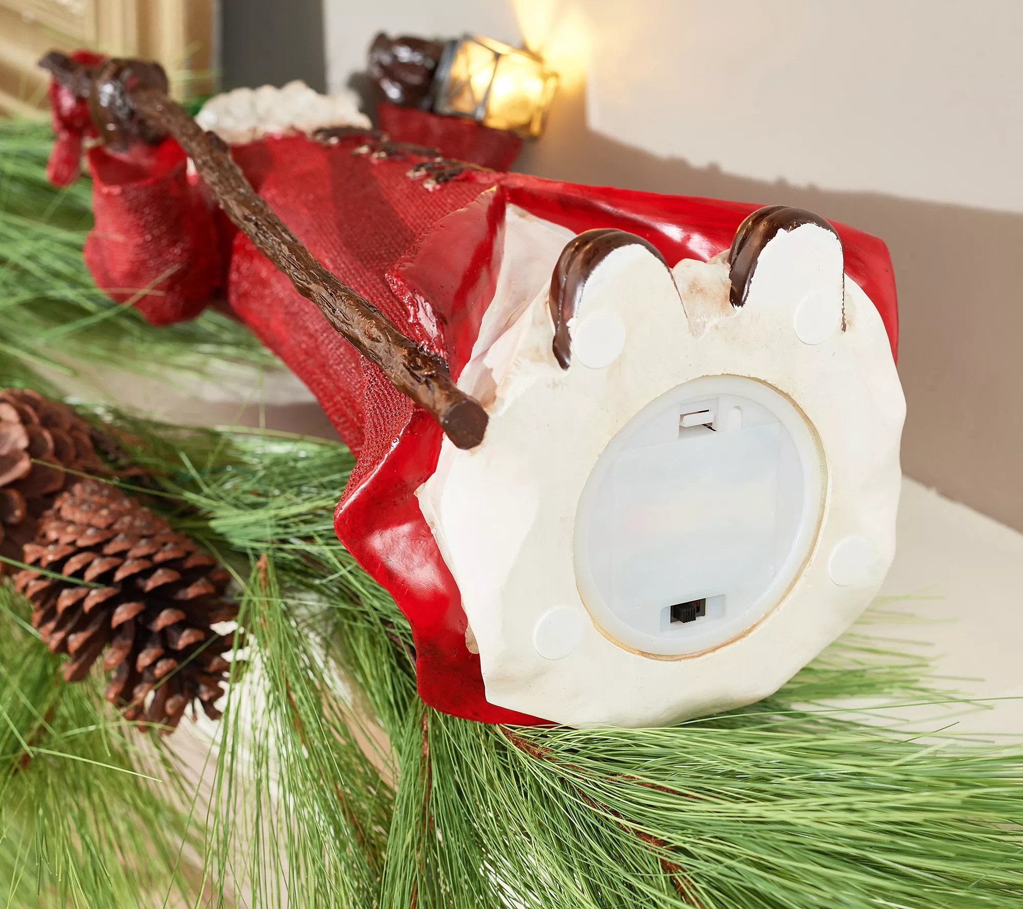 "As Is" 18" Vintage Santa w/ Illuminated Lantern by Valerie