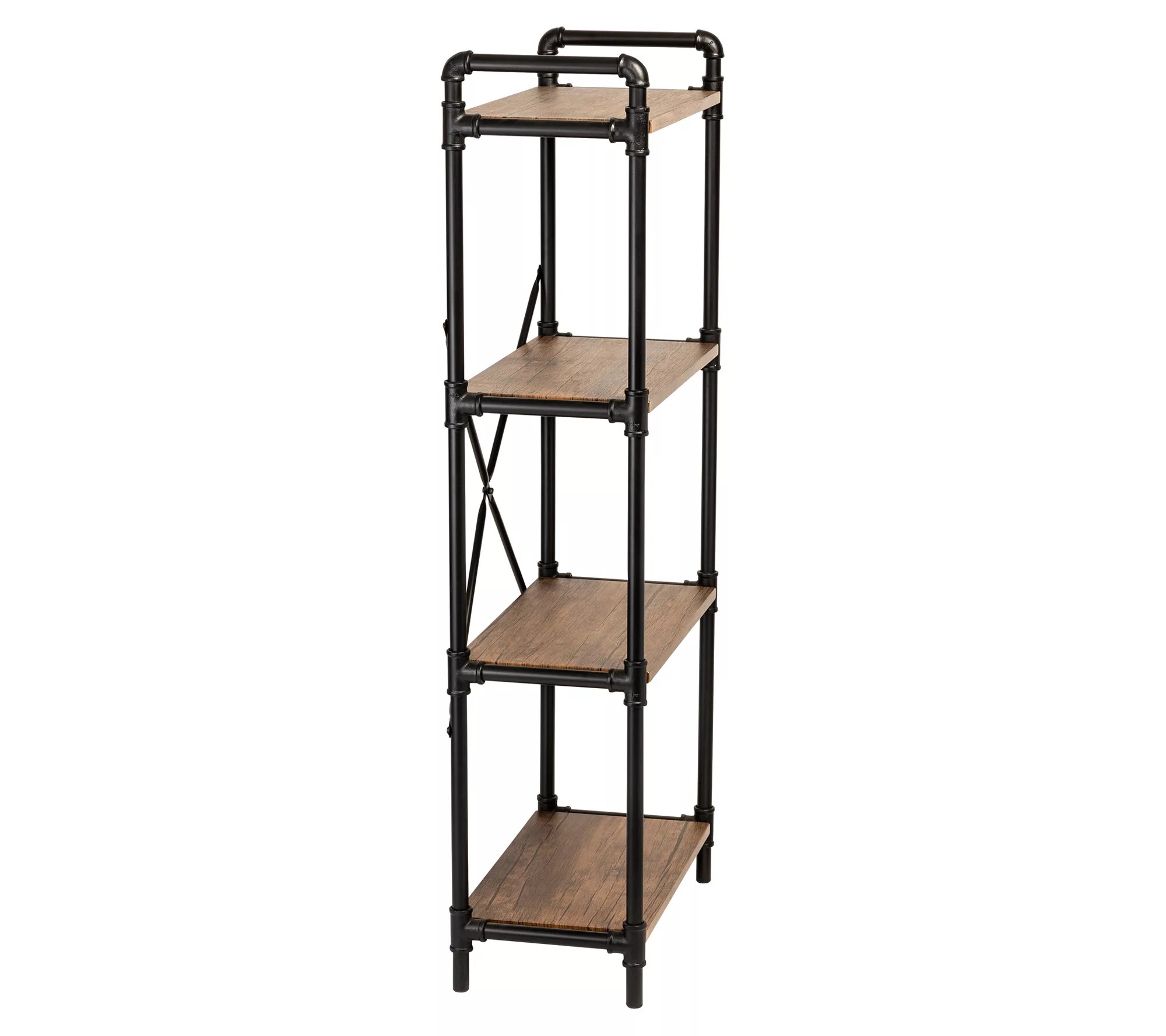 Honey Can Do 4Tier Industrial Black Bookshelf