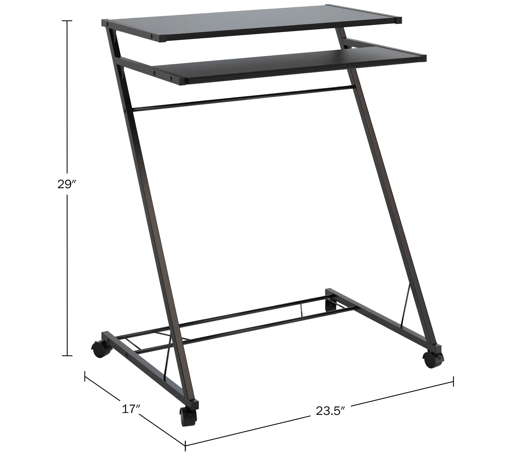 Lavish Home Standing Desk Rolling Laptop Desk with Casters