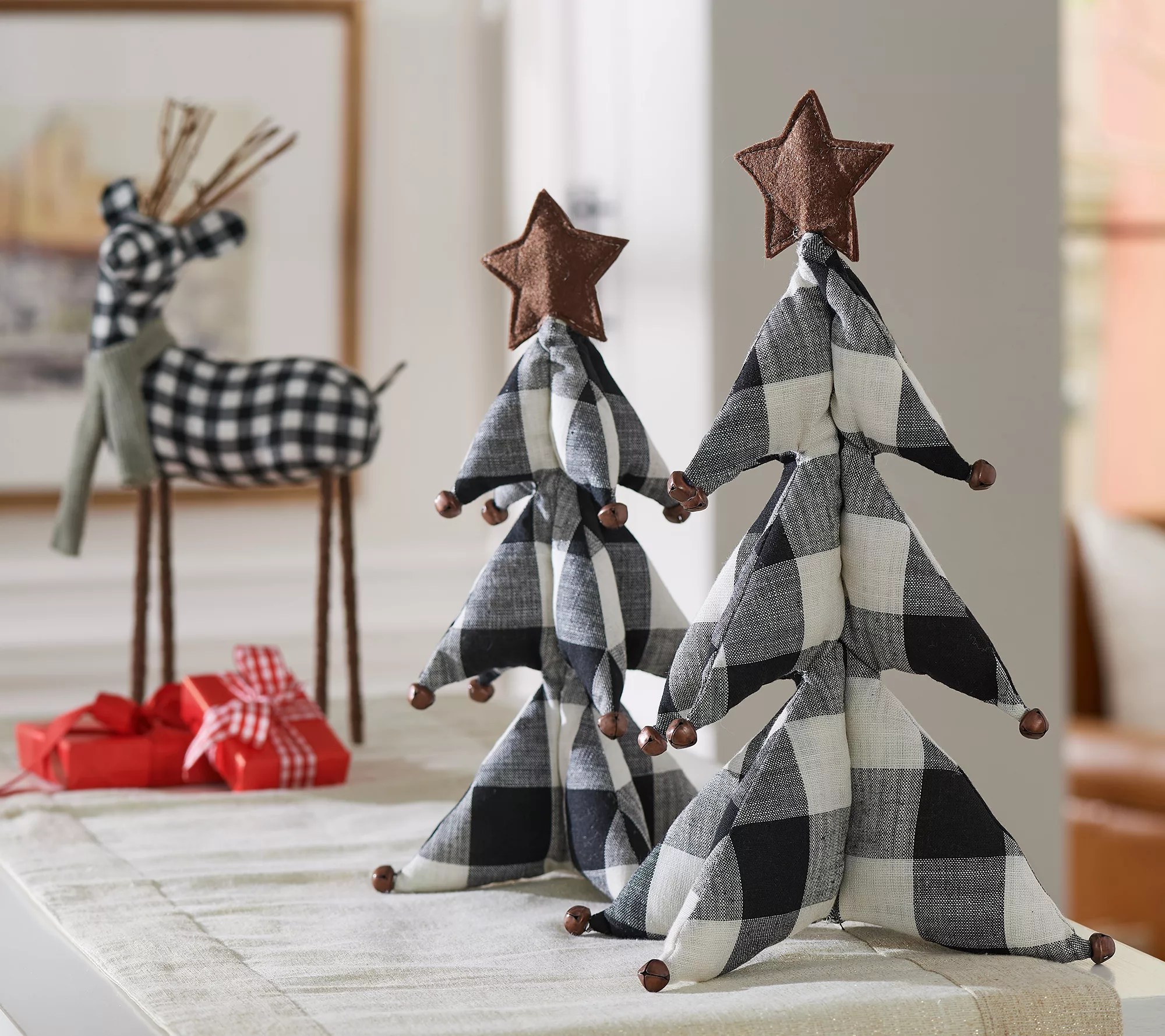 "As Is" Home Reflections Set of 2 Fabric Christmas Trees