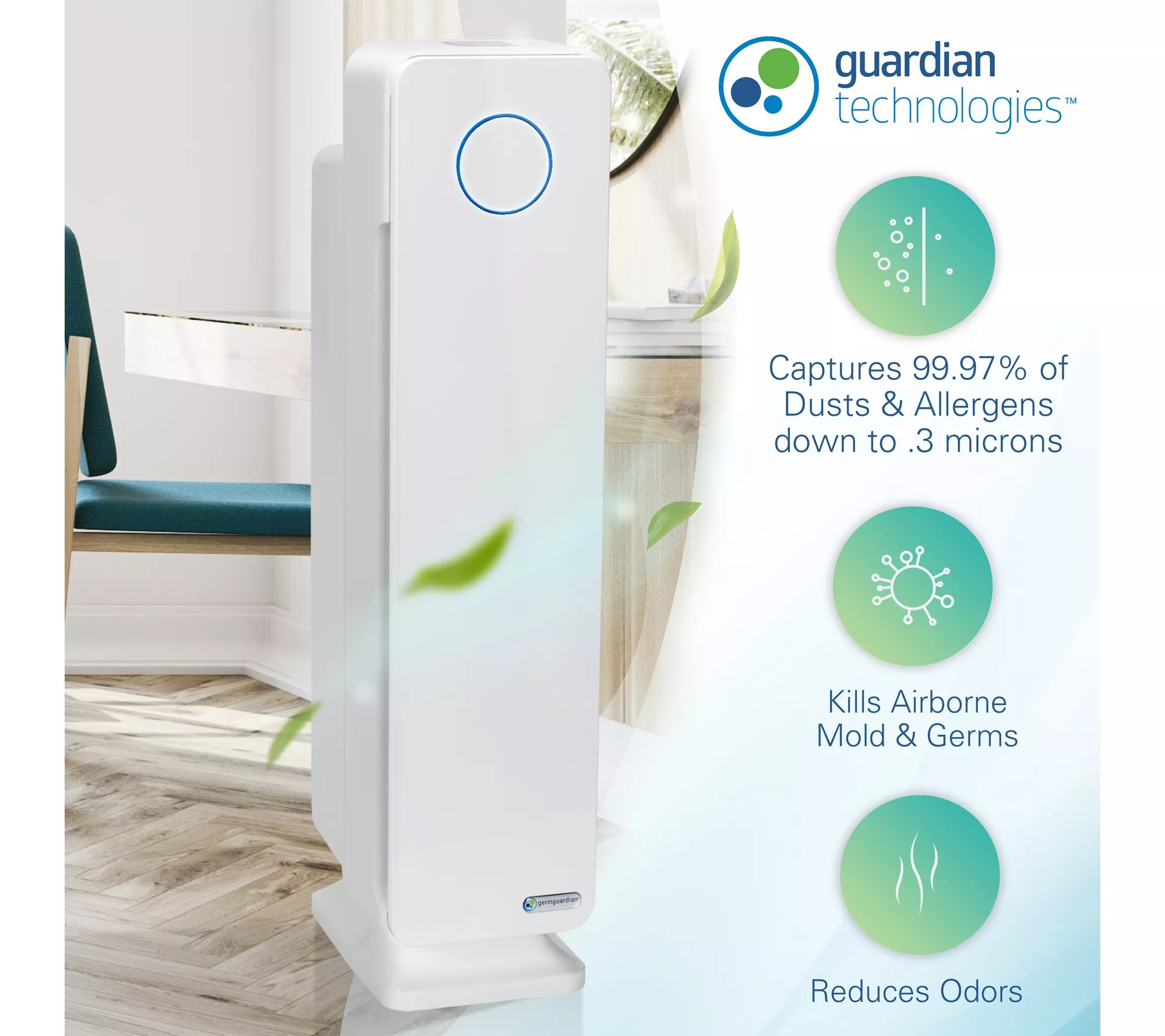 GermGuardian AC5350 Air Purifier with HEPA Filter, 28"