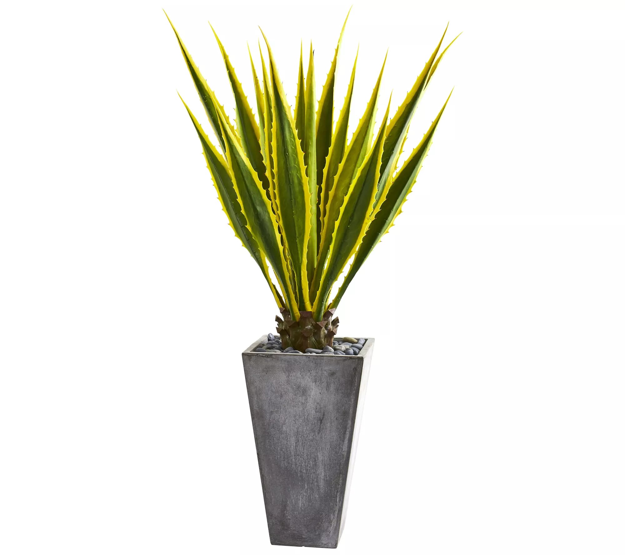5' Agave Artificial Plant in Gray Planter by Nearly Natural