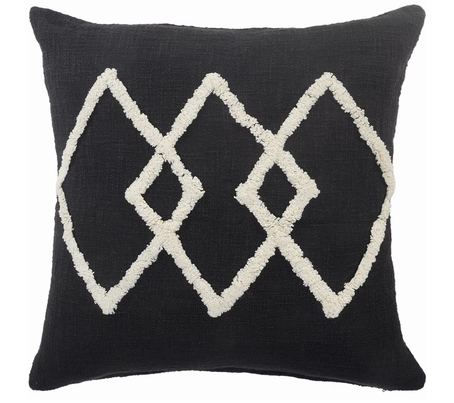 Ox Bay White Tufted Diamond Throw Pillow