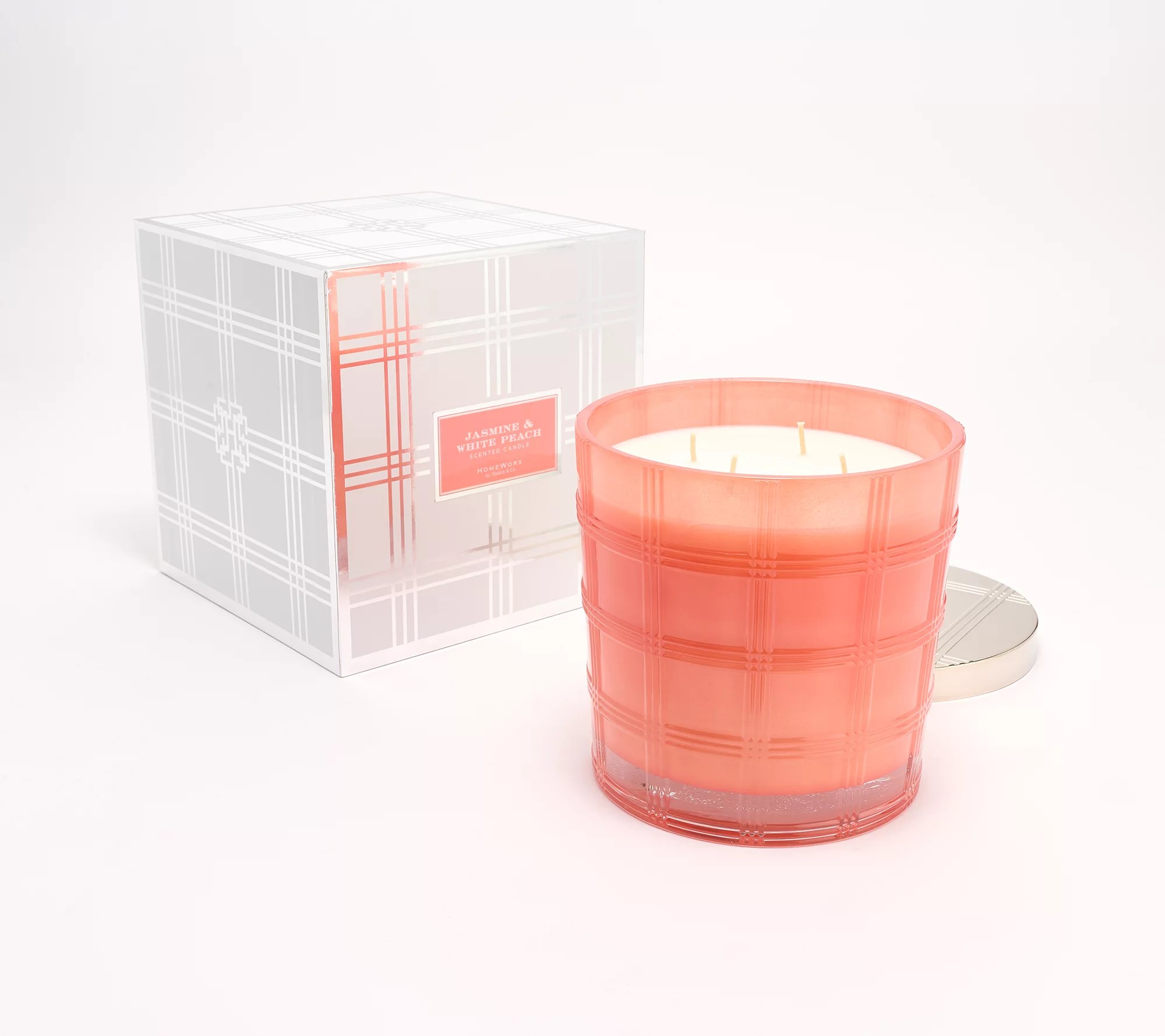 HomeWorx by Slatkin & Co. 50oz Luxe Jasmine & White Peach Candle