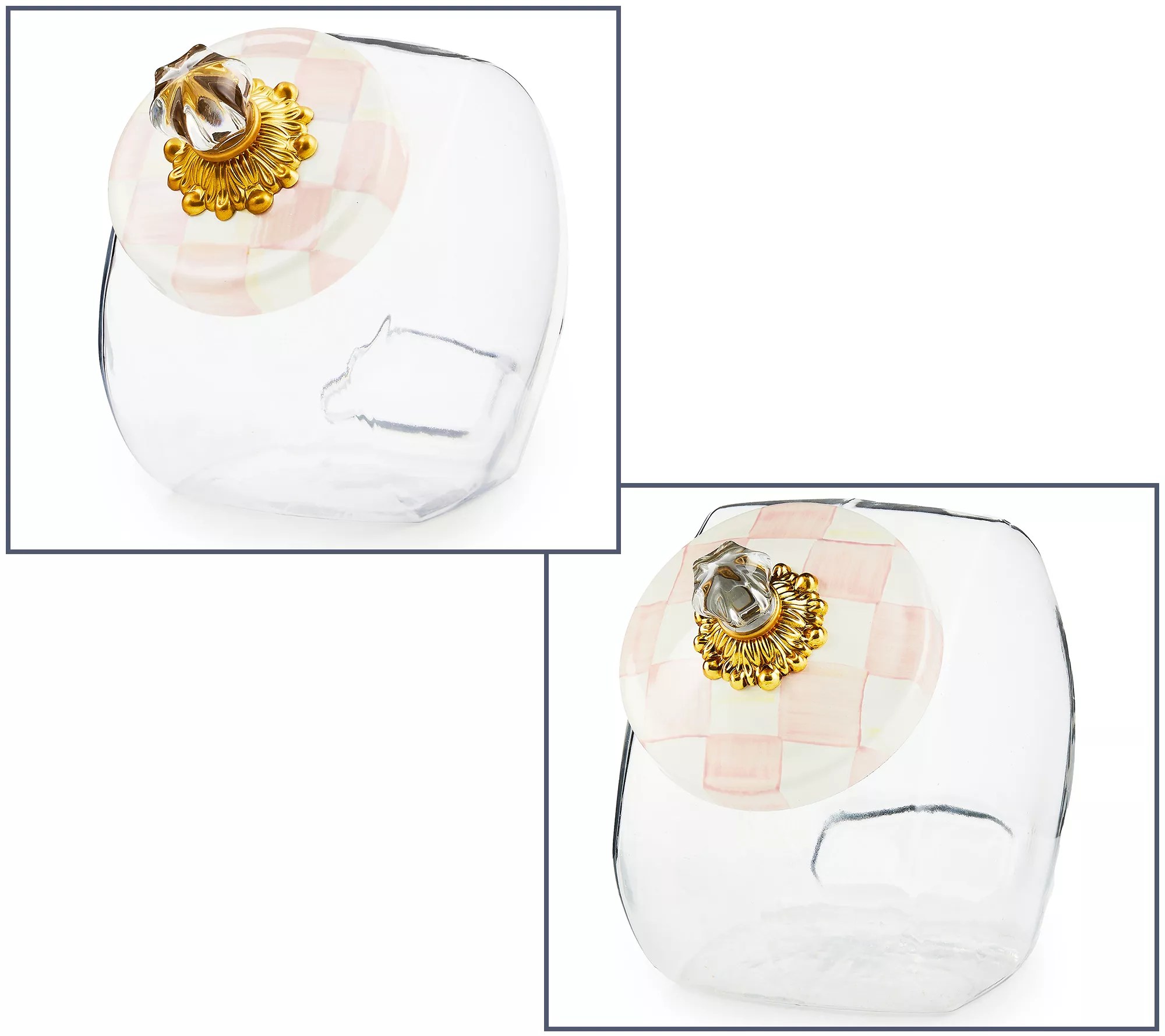 MacKenzie Childs Glass Jar with Painted Lids