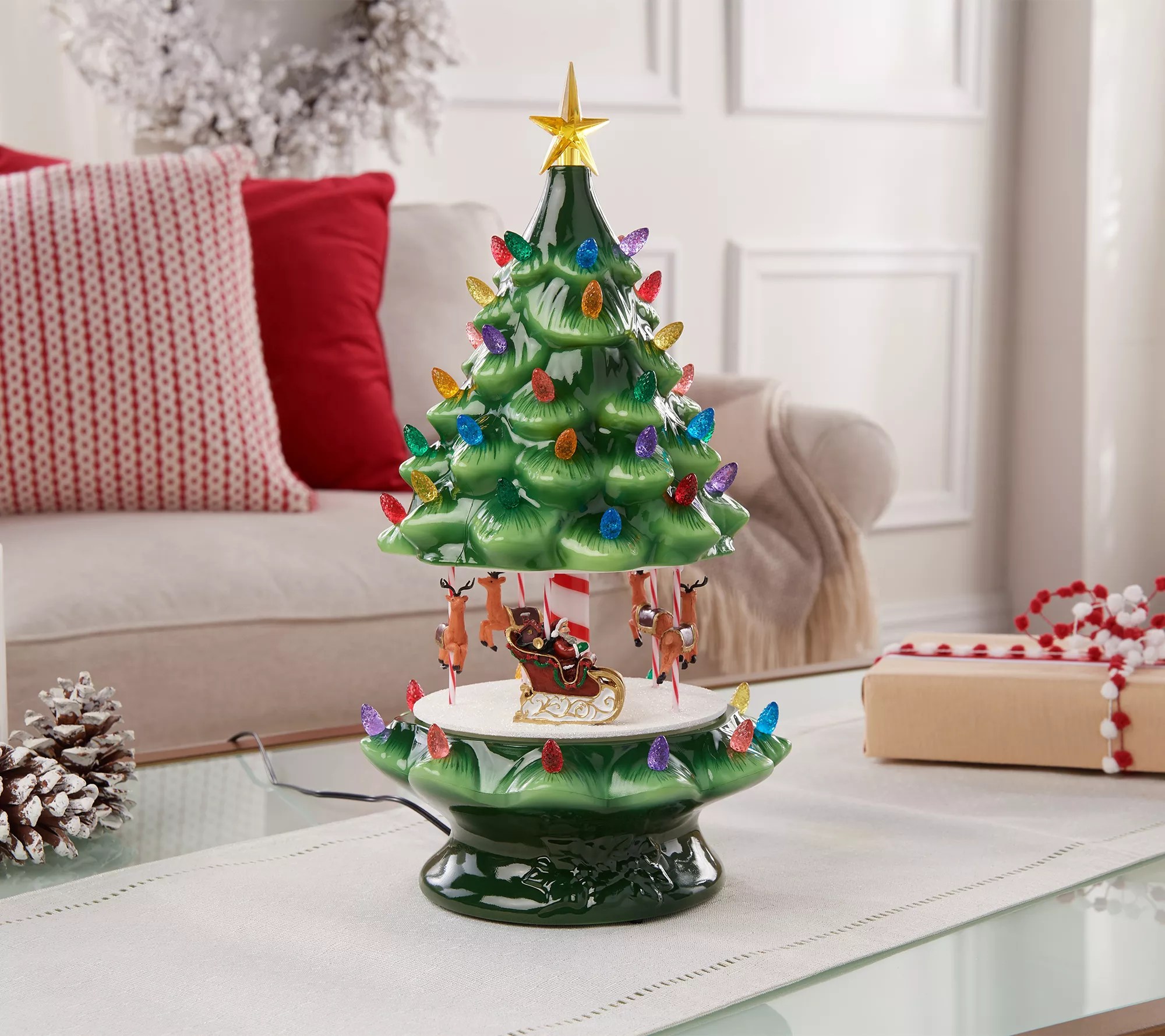 Mr. Christmas 15" Blow Mold Nostalgic Tree with Carousel