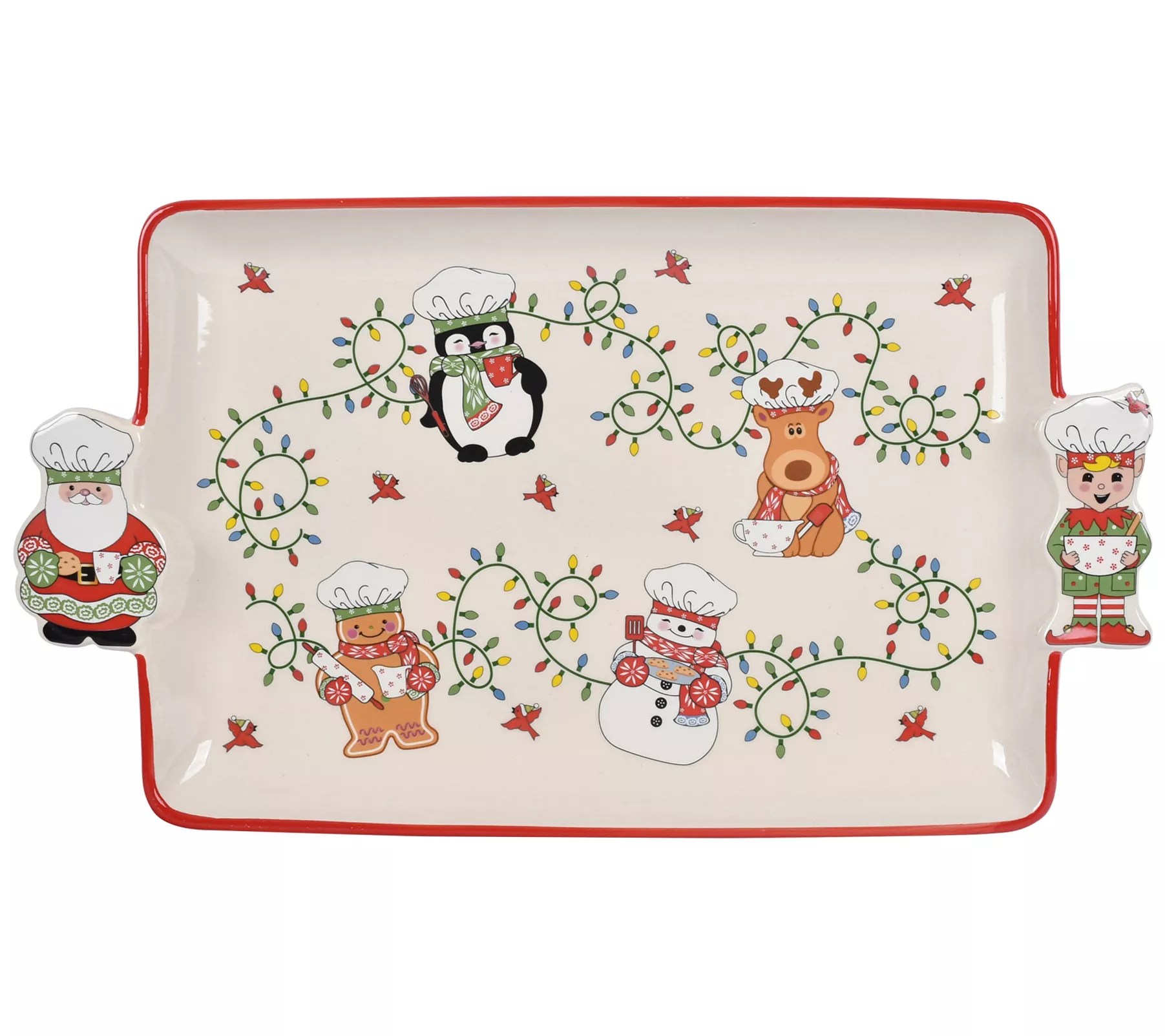 Temptations Holiday 16" Figural Handled Platter